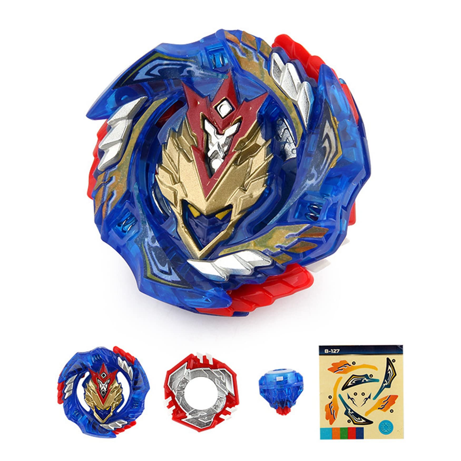 DWIN Beyblade Burst Cho-Z Valkyrie Z.Ev B-127 Starter Set with B-184 Custom String Launcher (Left/Right Spin) & Grip - High-Performance Spinning Top Battle Toys for Kids | Perfect for Competitive Play, Tournaments & Backyard Battles
