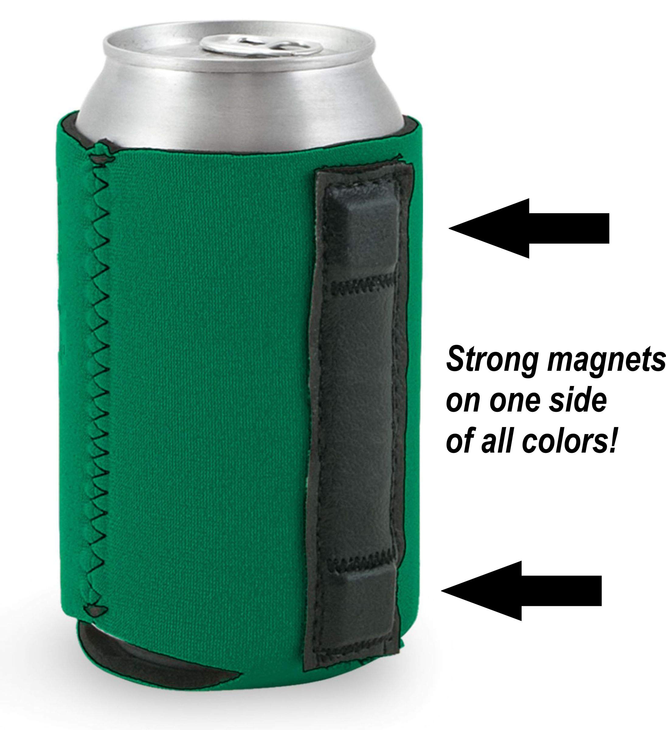 Beer Pressure Magnetic Can Cooler - 2 Pack Black Insulated Beer Can Holder for Camping, BBQ, and Outdoor Parties