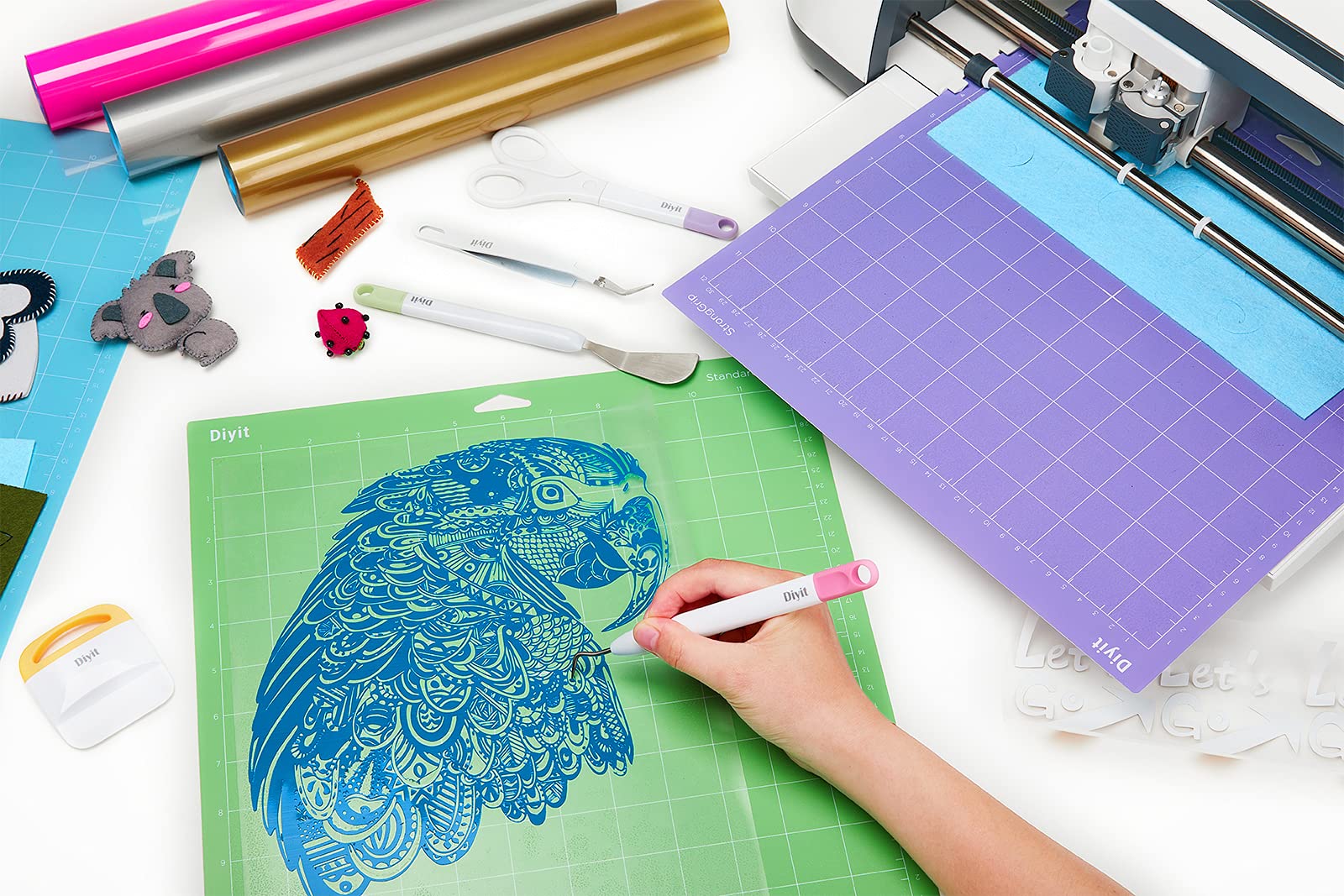 Premium LightGrip Cutting Mat 12x24 Inch (3 Pack) - Compatible with Cricut Maker 3, Maker, Explore 3, Air 2, Air & One - Perfect for DIY Crafts, Scrapbooking, Vinyl Cutting & Paper Projects