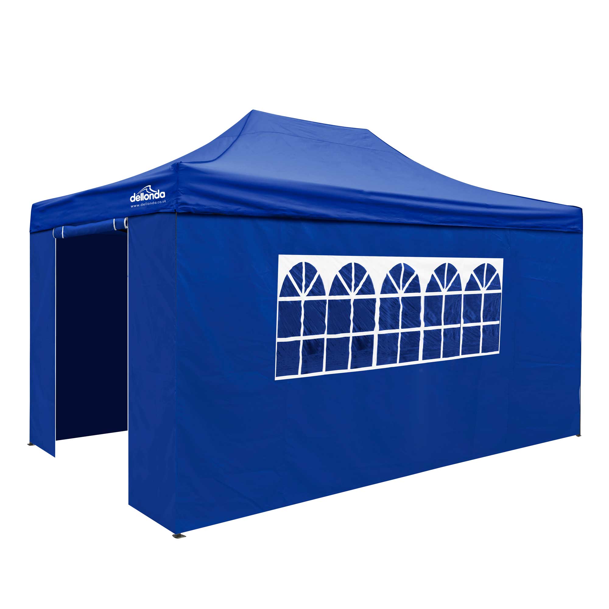Premium 3x4.5m Waterproof Pop Up Gazebo with Side Walls - Portable Canopy Tent with Carry Bag, Stakes & Weight Bags (Blue, DG169) - Perfect for Outdoor Camping, Picnics, Beach Parties and Backyard Events