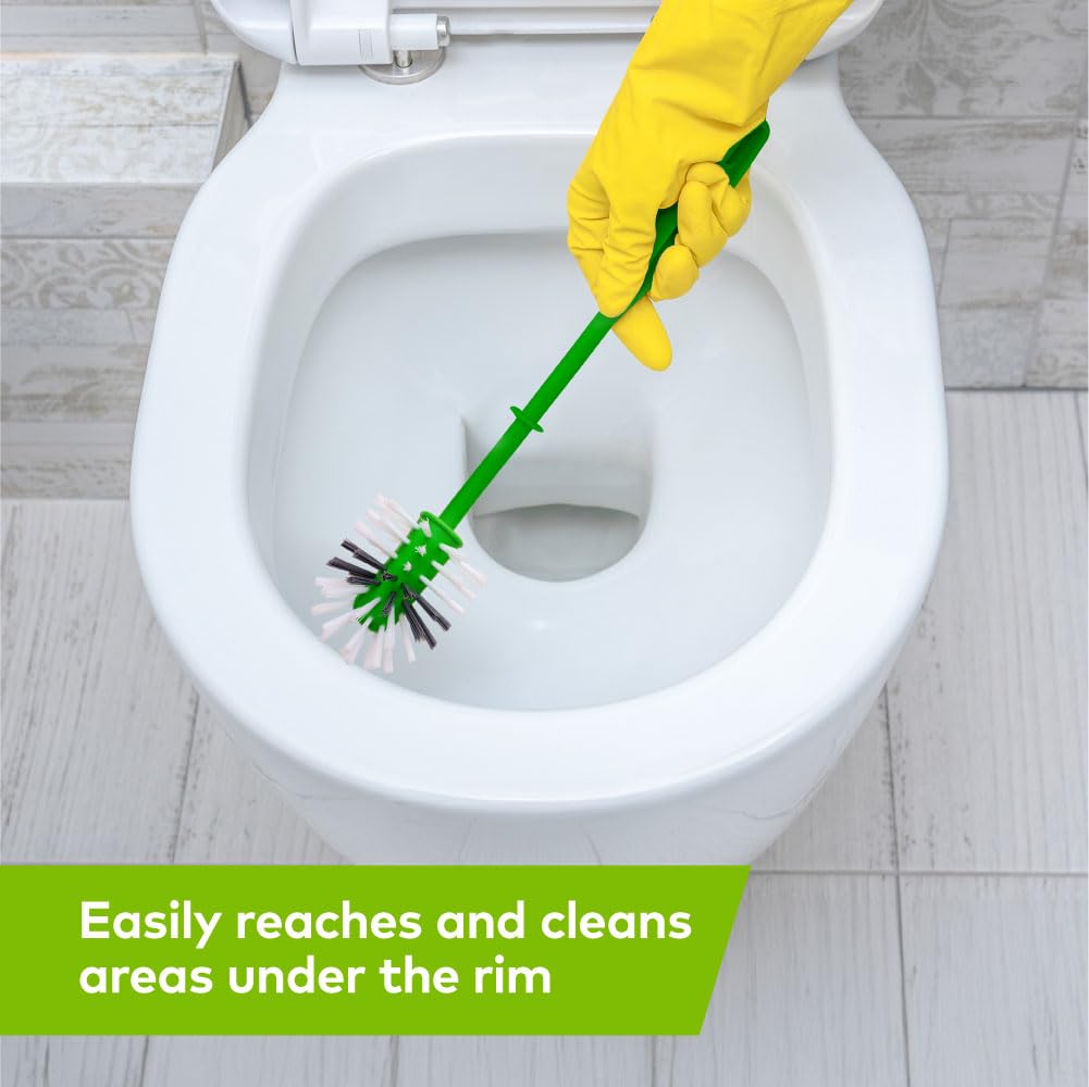 Scotch-Brite Toilet Cleaning Brush with Holder - Durable Plastic Bristles for Effective Scrubbing - Bathroom Cleaning Tool for Toilet Bowl, Sink & Shower