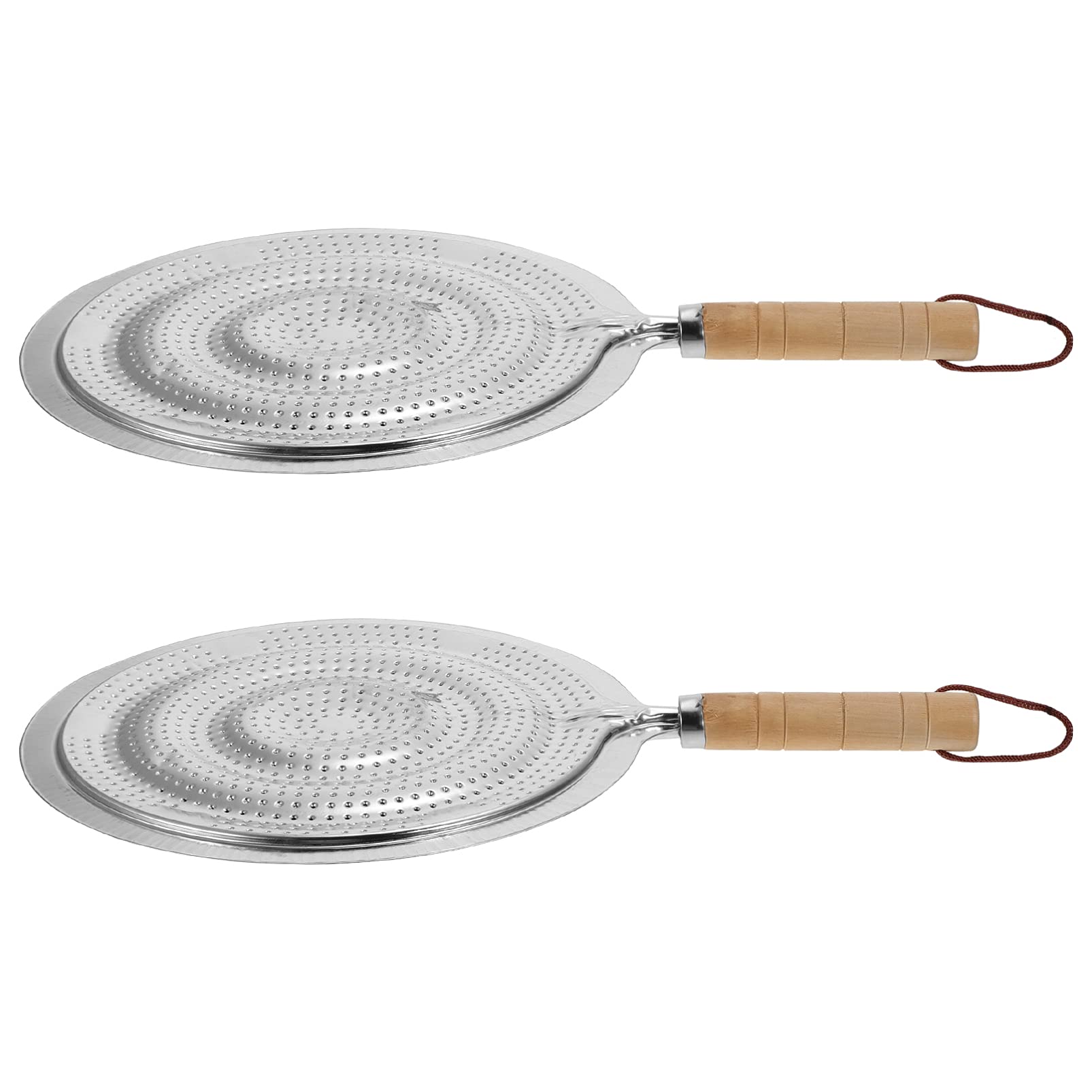 2-Pack Induction Hob Plate Diffuser - Iron Heat Diffuser for Gas Stoves with Wooden Handle | Flame Reducer & Heat Guard for Even Cooking | Perfect for Induction Cooktops, Camping & Home Kitchen Use