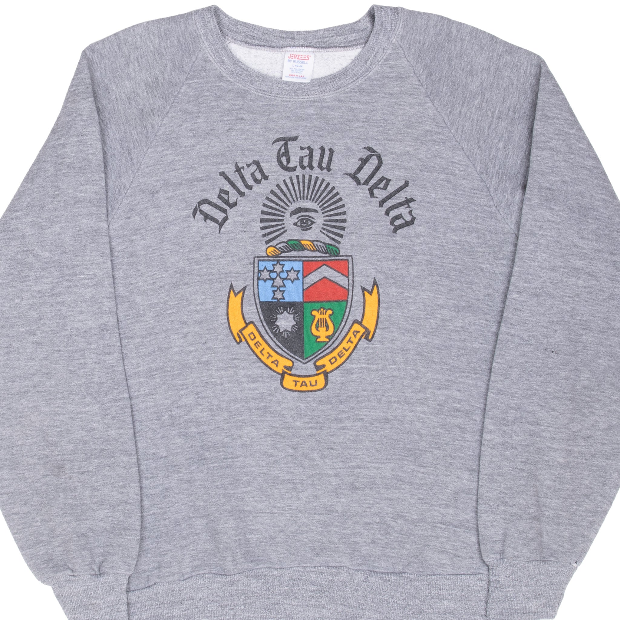 Vintage Delta Tau Delta DTD Fraternity College Sweatshirt 1980s Large Made in USA - Perfect for Alumni Reunions, Greek Life Events & Retro Fashion Lovers