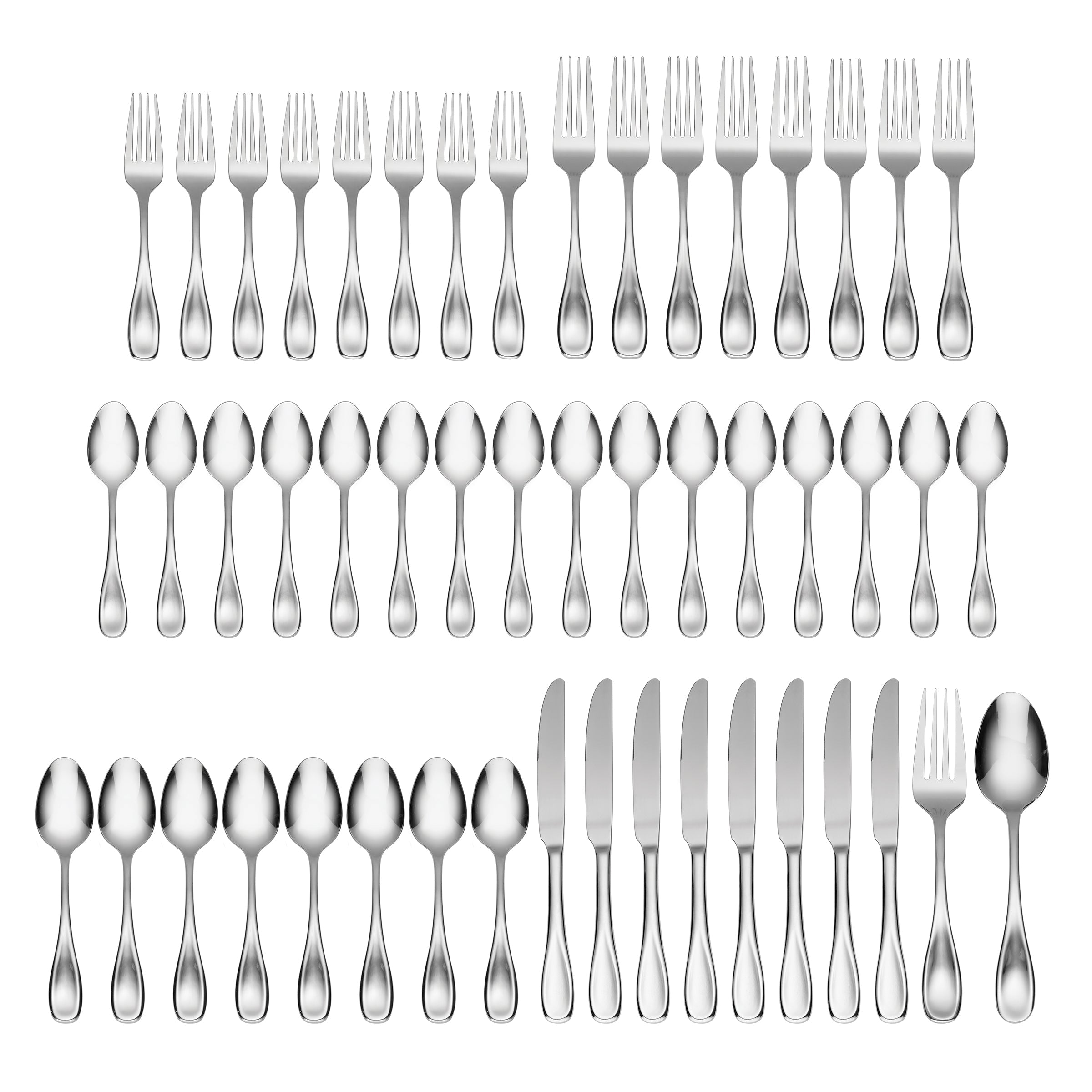 Premium Voss 50-Piece Stainless Steel Flatware Set - Dishwasher Safe Silverware for 8 Place Settings - Perfect for Dinner Parties, Weddings & Everyday Dining