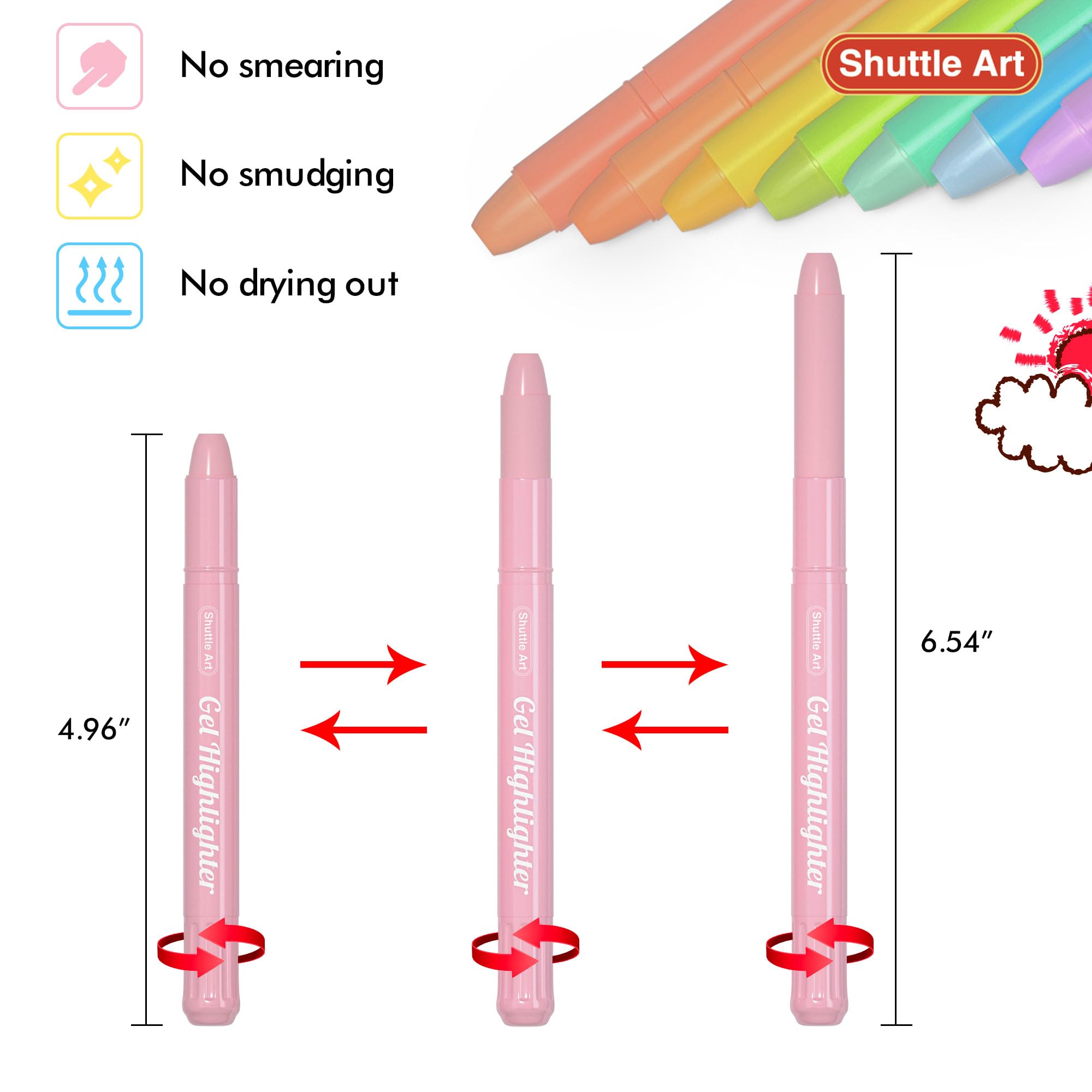 Shuttle Art No Bleed Bible Highlighters & Pens Set - 12 Pastel Colors Gel Highlighters for Bible Journaling, Note Taking & Study - Perfect for Bible Study, School Notes & Office Work