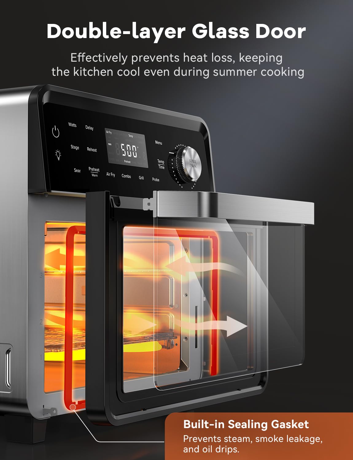 Nuwave TODD ENGLISH Air Fryer Grill Oven Combo - 100-in-1 Super Convection Toaster Oven with TRUE Char & Flavor Technology | Stainless Steel Countertop Appliance | 550°F High Temp Cooking | POWERPORT™ Plug-In Grill | Perfect for Baking, Roasting, Grilling & Air Frying at Home