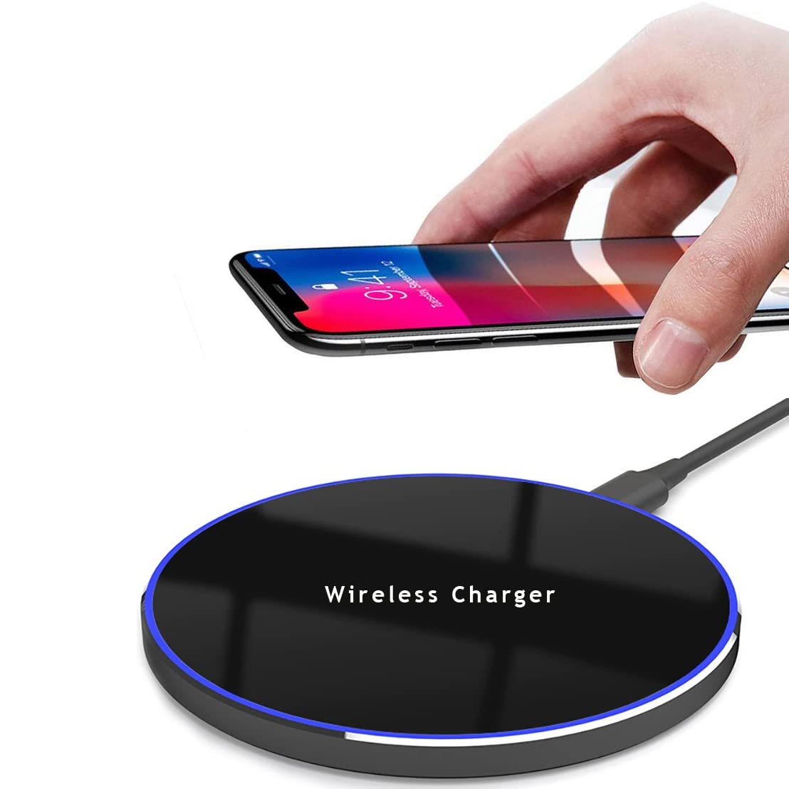 DGN 10W Max Fast Wireless Charging Pad - Qi-Certified Wireless Charger for iPhone 12/13/14, Samsung Galaxy, AirPods & All Qi-Enabled Devices | Perfect for Home, Office & Car Use
