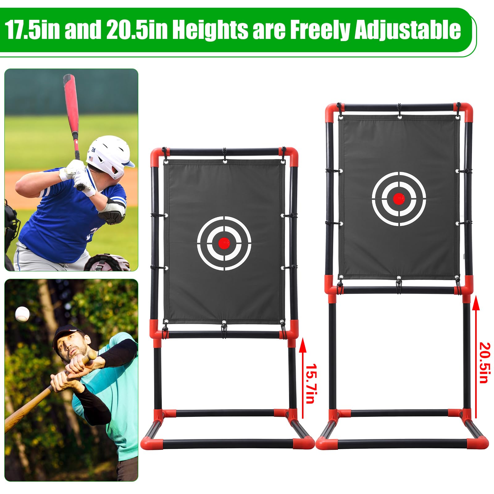 Adjustable Blitzball Strike Zone Target for Baseball & Softball Pitching Training - Perfect for Plastic Balls - Ideal for Backyard Practice, Batting Cages & Youth Training Sessions