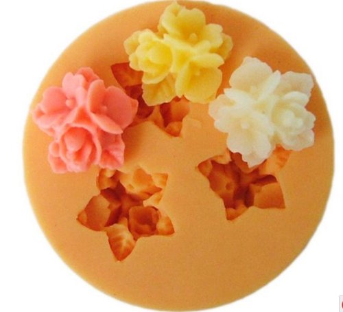 Allforhome 3 Cavity Mini Fondant Silicone Molds - Sugar Craft Molds for DIY Cake Decorating, Cupcake Toppers, Cookies & Chocolate Making - Perfect for Birthday Parties, Wedding Cakes & Baking Gifts