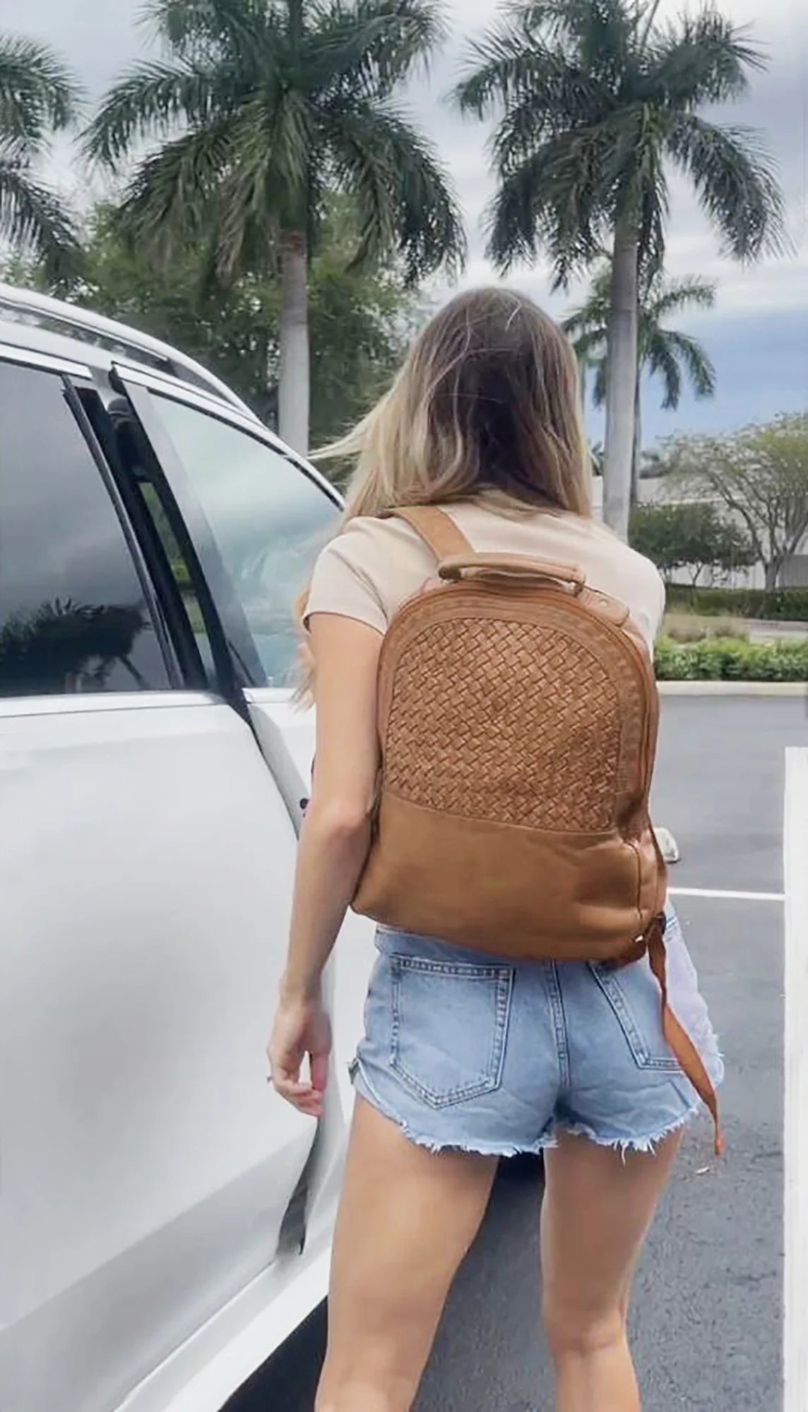 Premium Genuine Leather Laptop Backpack for Women - 15.6 Inch Business Travel Backpack - Stylish Cognac Brown Work Bag - Perfect for Office, Commuting & College