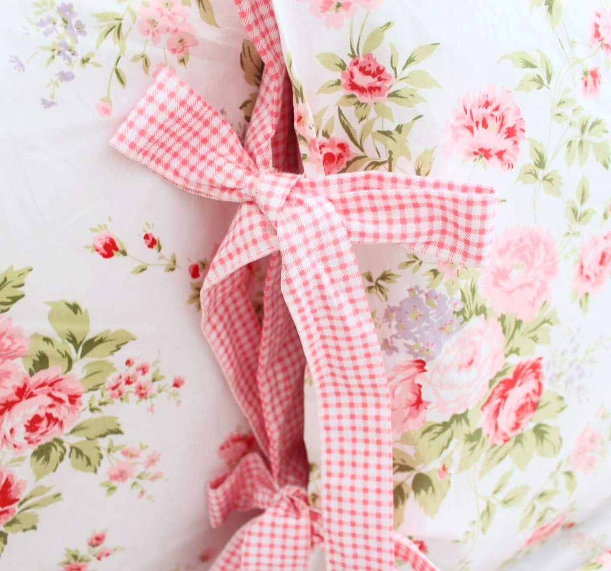 Soft 100% Cotton Rose Printed Bed Sheet Set - 4 Piece Twin XL Size with Deep Pocket Fitted Sheet, Flat Sheet & Pillowcases | Breathable & Comfortable for All Seasons | Perfect for Guest Rooms, Dorms, and Cozy Home Bedrooms