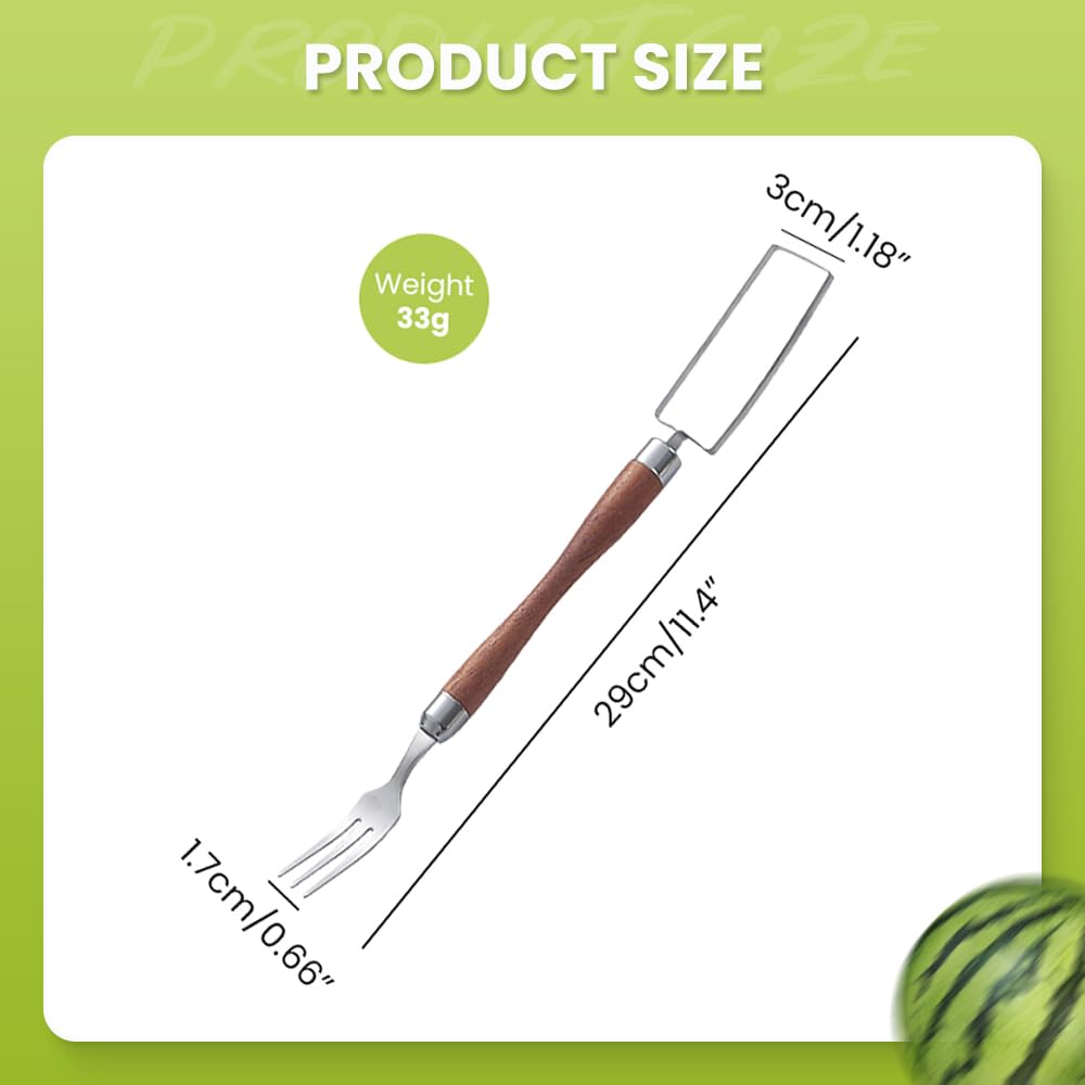 2-in-1 Stainless Steel Fruit Cutter & Watermelon Slicer - Dual Head Kitchen Tool for Watermelons, Pineapples & Fruits - Perfect for Summer BBQs, Picnics & Home Kitchen Use