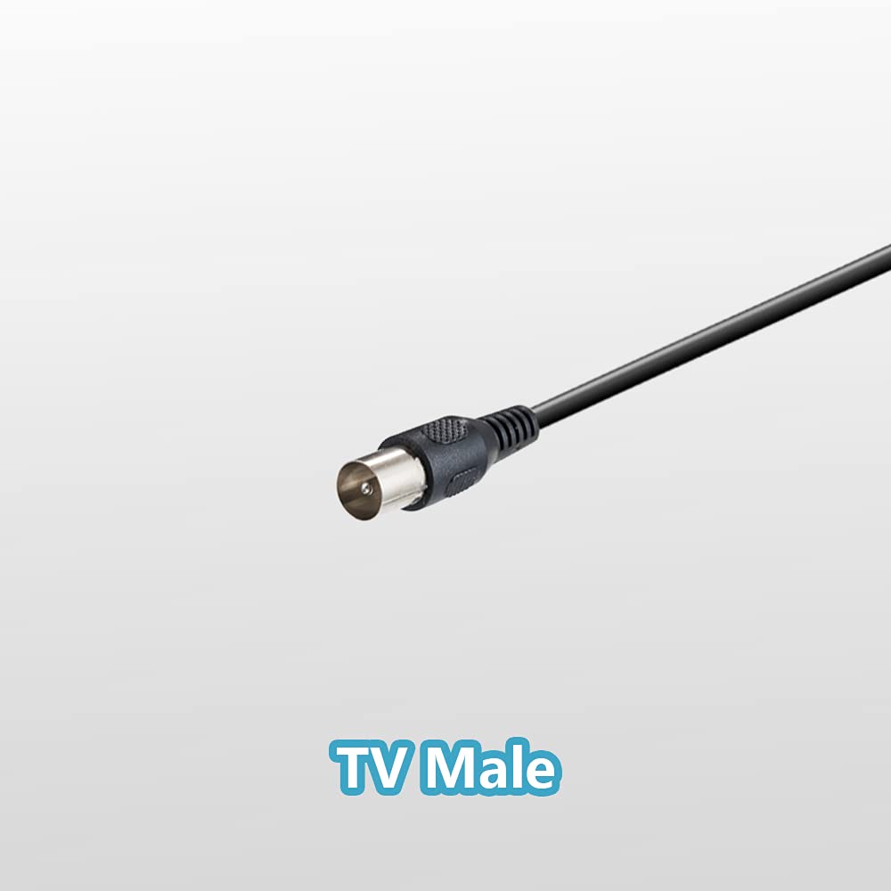 5dBi Indoor Digital HDTV Antenna with Magnetic Base - VHF UHF Mini TV Antenna for Smart TV, DVD, LCD TV & DVB-T Devices - 1.5m RG174 Coax Cable - Perfect for Home, Office & RV Entertainment