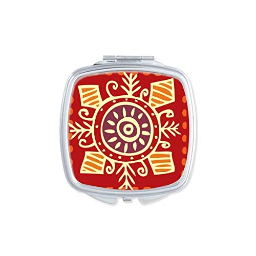 DIYthinker Red Eyes Mexico Totem Ancient Civilization Mirror - Portable Compact Pocket Makeup Mirror with Double Sided Glass for Travel, Home & Vanity