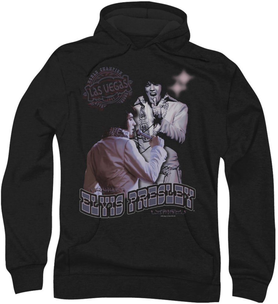 Elvis Presley Men's Purple Vegas Hoodie - Vintage Style Pullover Sweatshirt for Concerts, Casual Wear & Fan Gifts