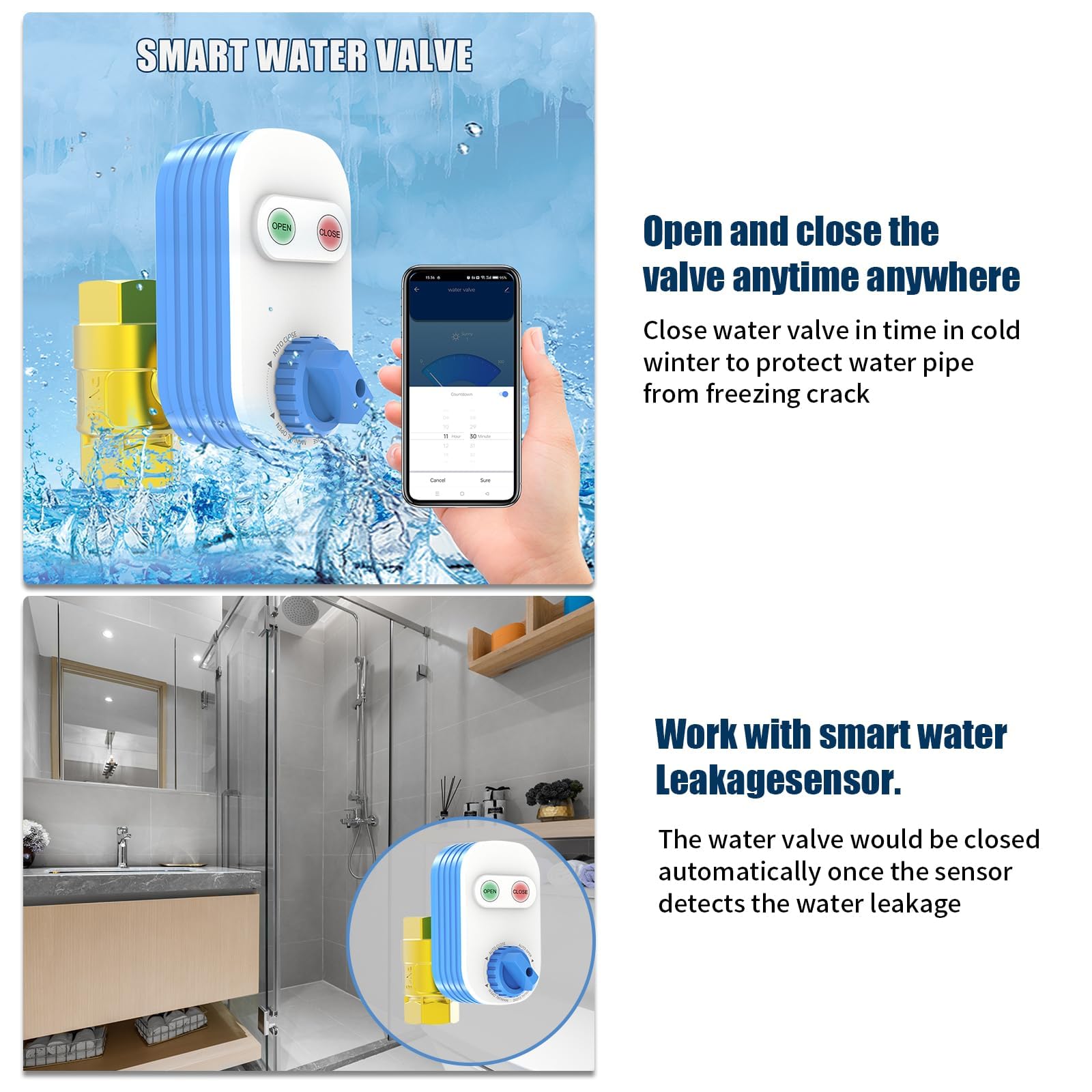 Smart WiFi Water Ball Valve 3/4
