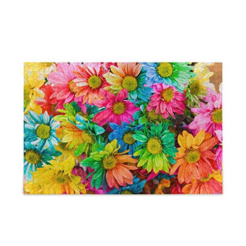500 Piece Rainbow Daisy Jigsaw Puzzle for Adults – Colorful Flower Puzzle for Relaxation & Stress Relief – Perfect for Family Game Night & Home Decor