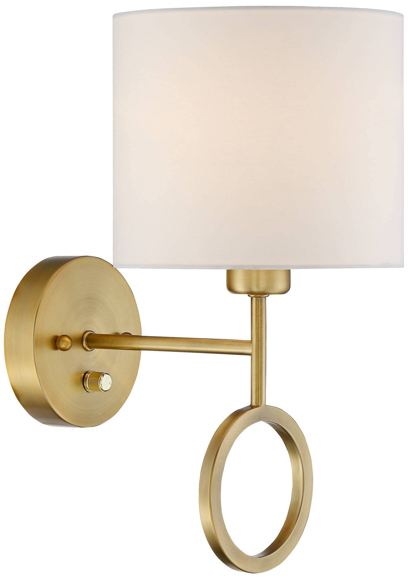 360 Lighting Amidon Modern Wall Lamps Set of 2 - Warm Brass Gold Metal Plug-in 8