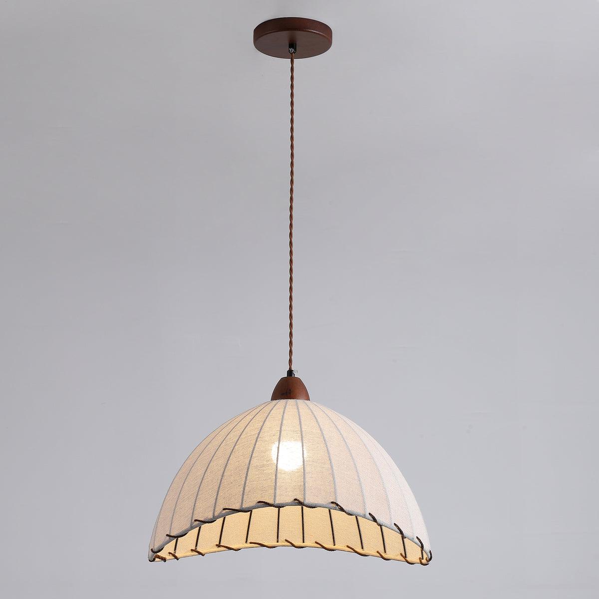 Modern Fabric Pendant Lamp - Handwoven Rattan Hanging Light for Dining Room, Bedroom, Living Room & Kitchen | Boho Chic Ceiling Fixture with Warm Ambient Lighting