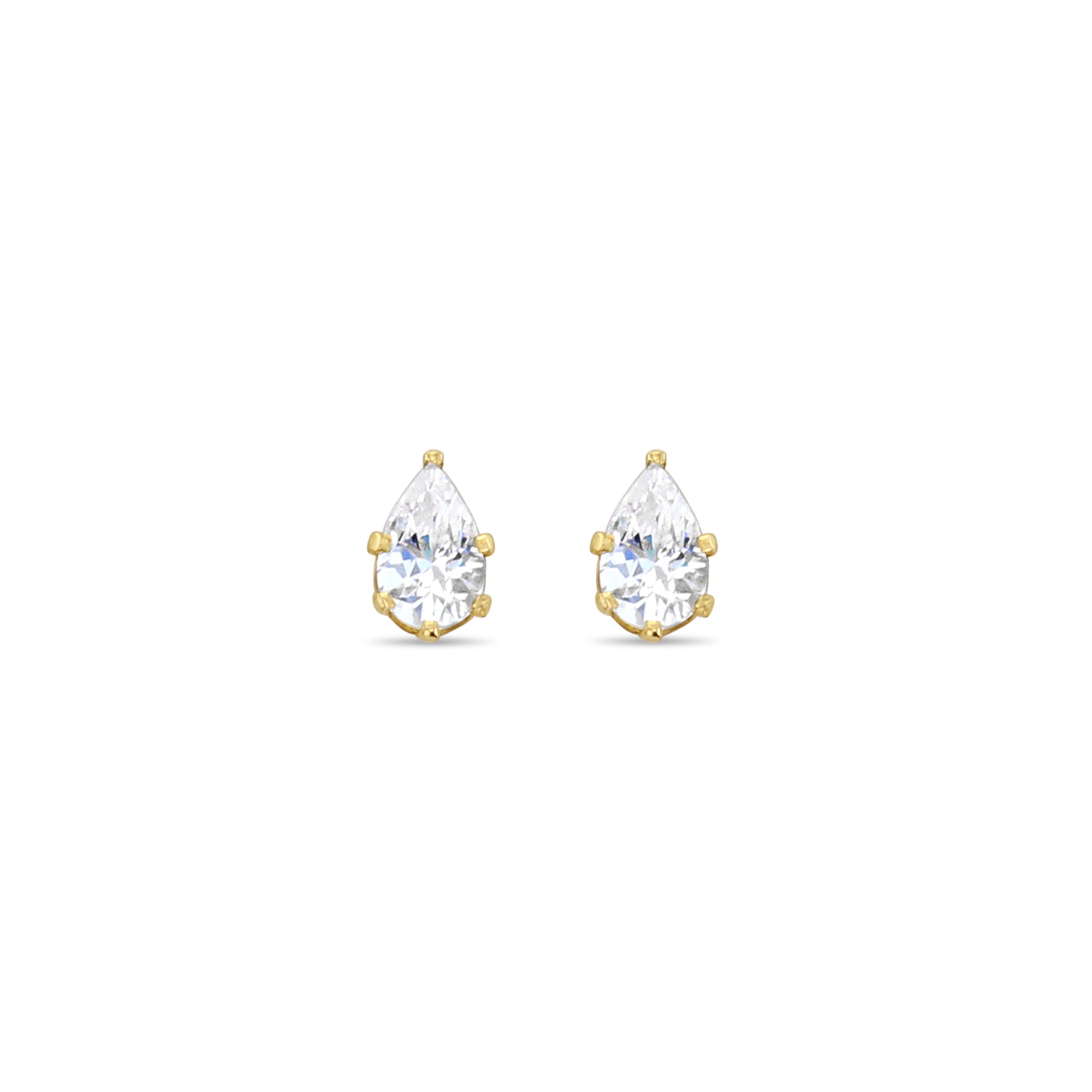 9MM Cubic Zirconia CZ Pear Shaped Tear Drop Stud Earrings for Women - Elegant Dangle Earrings for Wedding, Party & Special Occasions