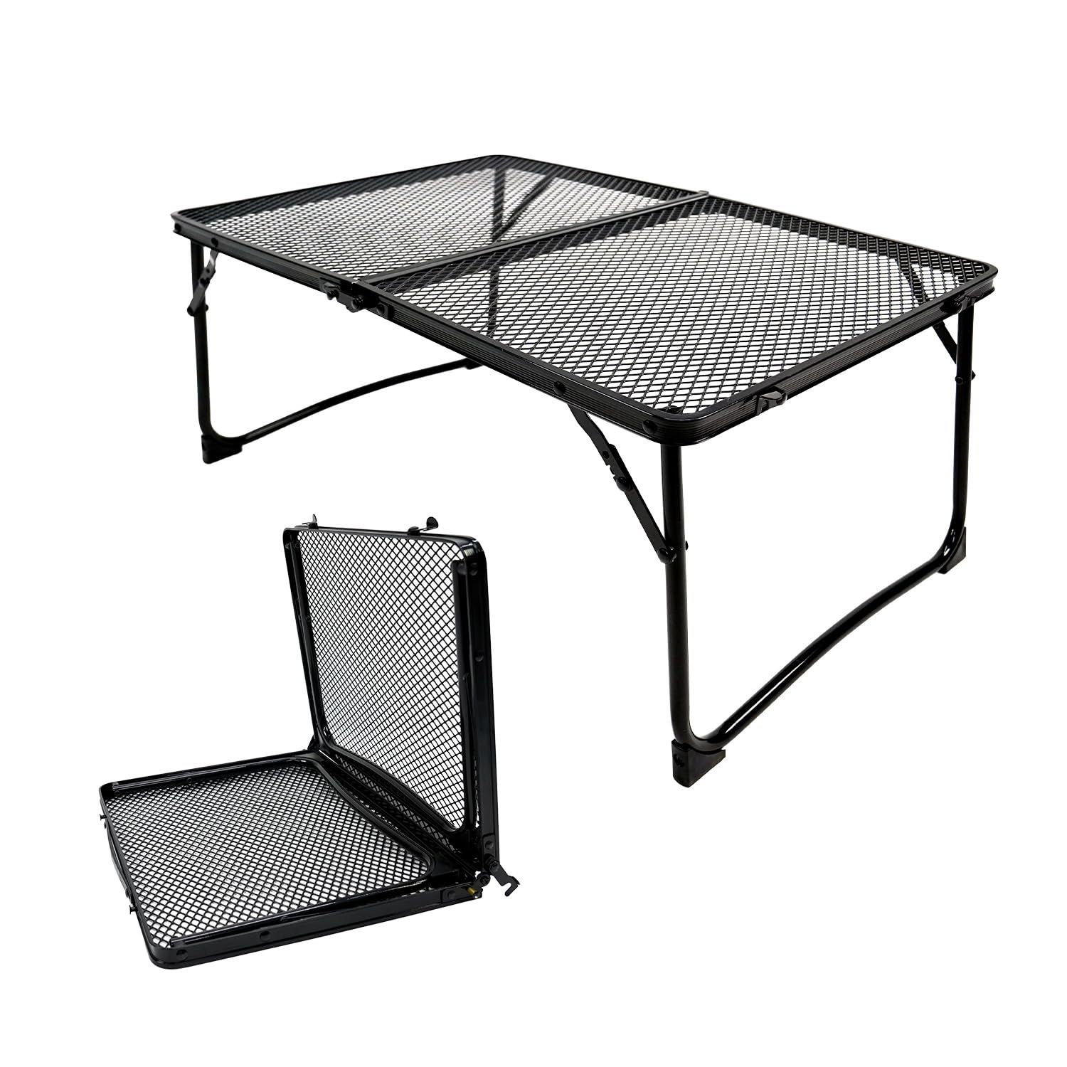 Portable Folding Grill Table - Lightweight Outdoor Camping Cooking Table with Mesh Desktop & Carry Handle - Perfect for BBQ, Picnic, Tailgating & Backyard Parties