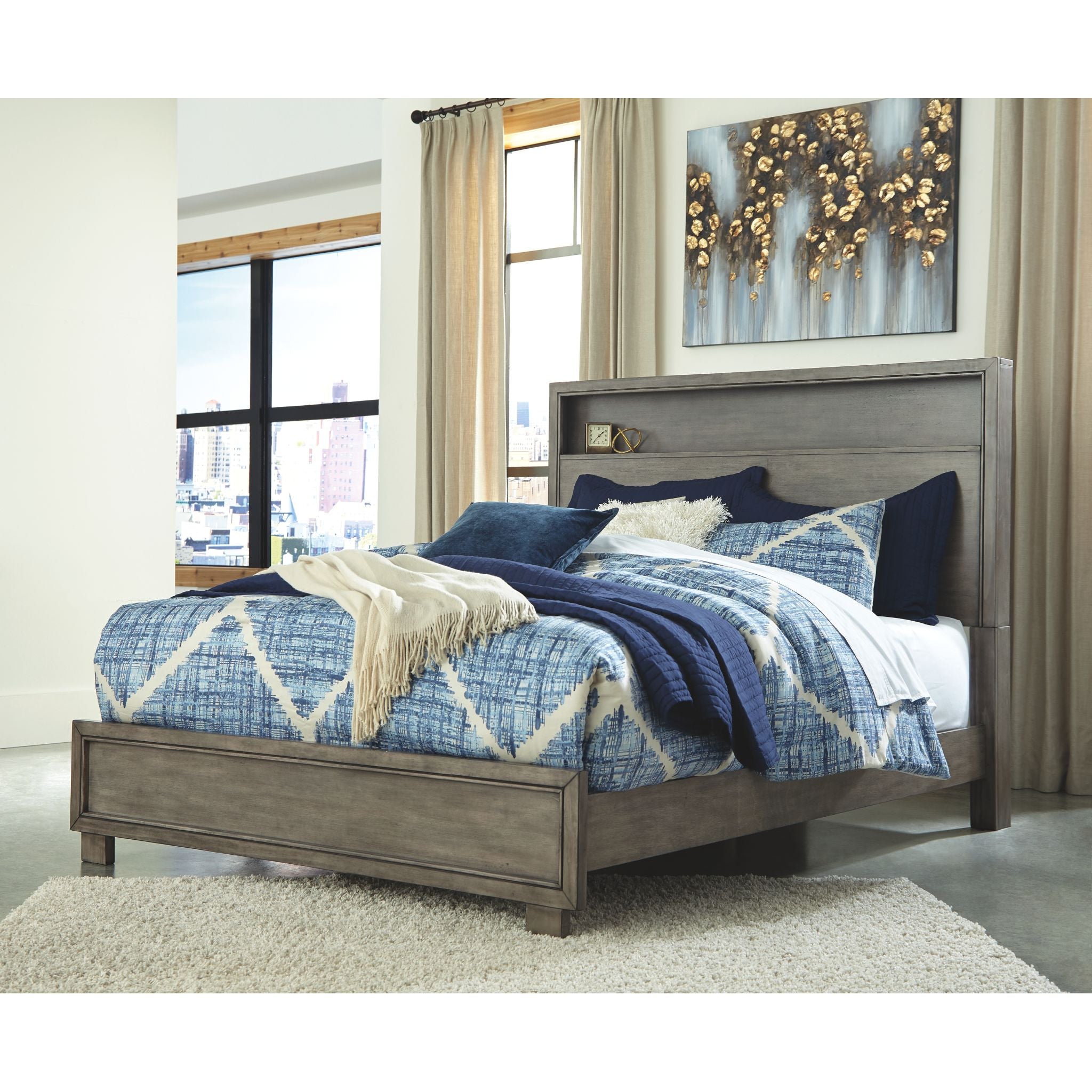 Ashley Arnett 3-Piece Queen Bed Set - Modern Bedroom Furniture with Headboard, Footboard & Rails | Perfect for Master Bedroom, Guest Room & Apartment Decor