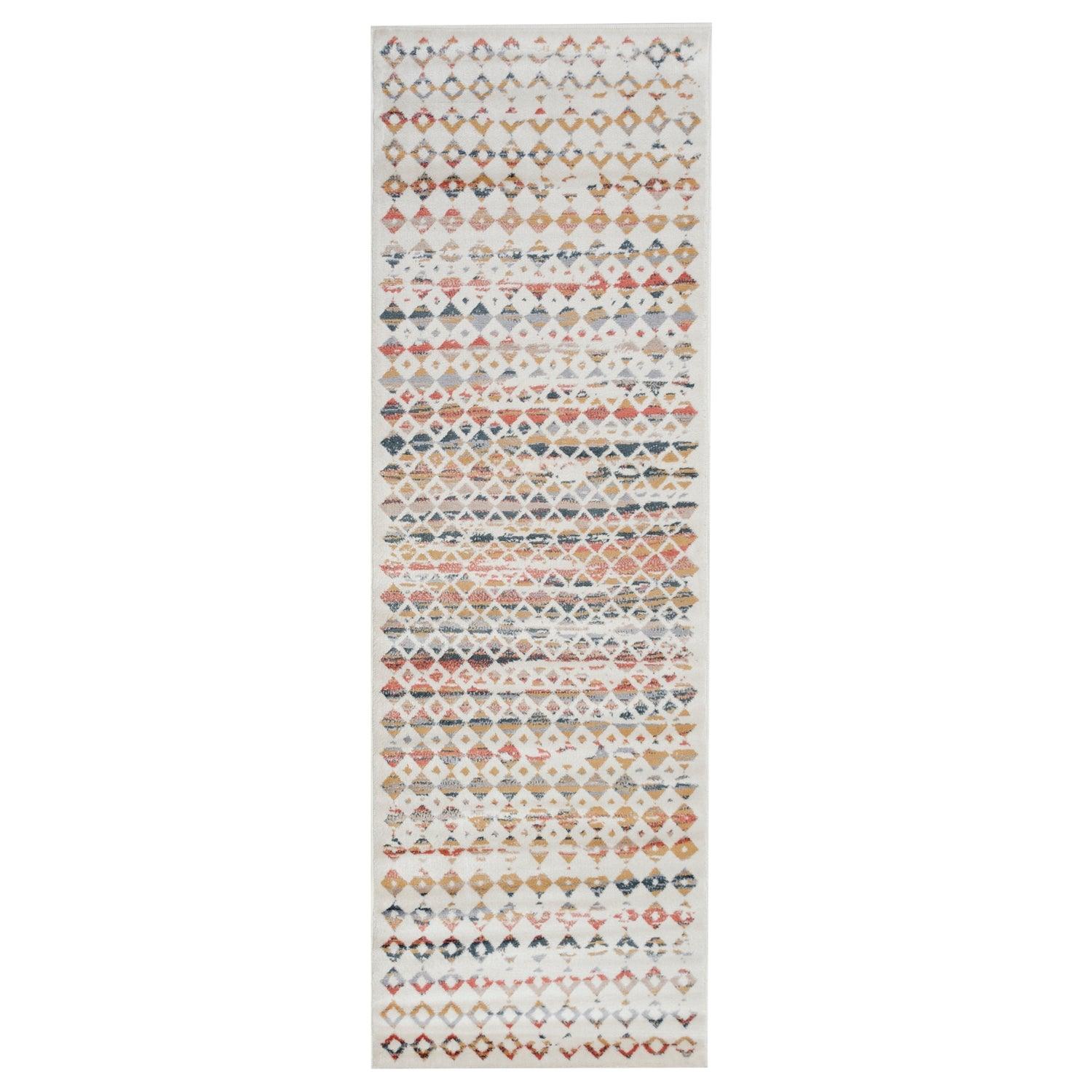 Numair Abstract Geometric Diamonds Indoor Area Rug - Non-Slip Modern Runner Rug for Living Room, Bedroom, Office - Soft Boho Home Decor Carpet