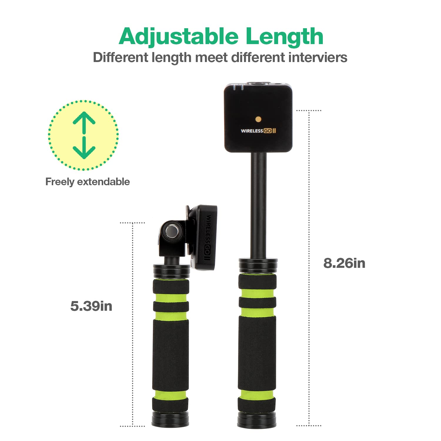 SUNMON Wireless Microphone Handle Adapter for RODE Wireless Go & Go 2 - Compatible with Interviews, Hosting, Live Streaming, YouTube Videos & Podcasting