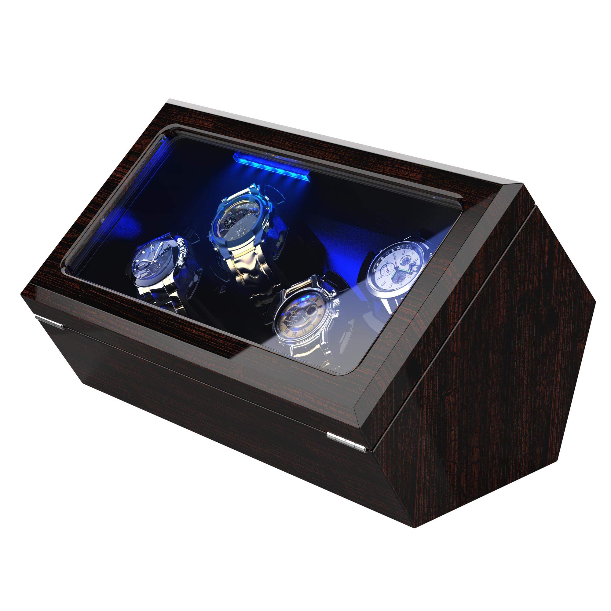 Premium Watch Winder with Memory Foam Watch Pillows - 4 Silent Rotation Modes, 10dB Ultra Quiet, Anti-Magnetic Design - Includes 2 Large Size Watch Pillows for Automatic Watches (Perfect for Men's & Women's Luxury Watches - Ideal for Nightstand, Dresser, or Travel Case Storage)