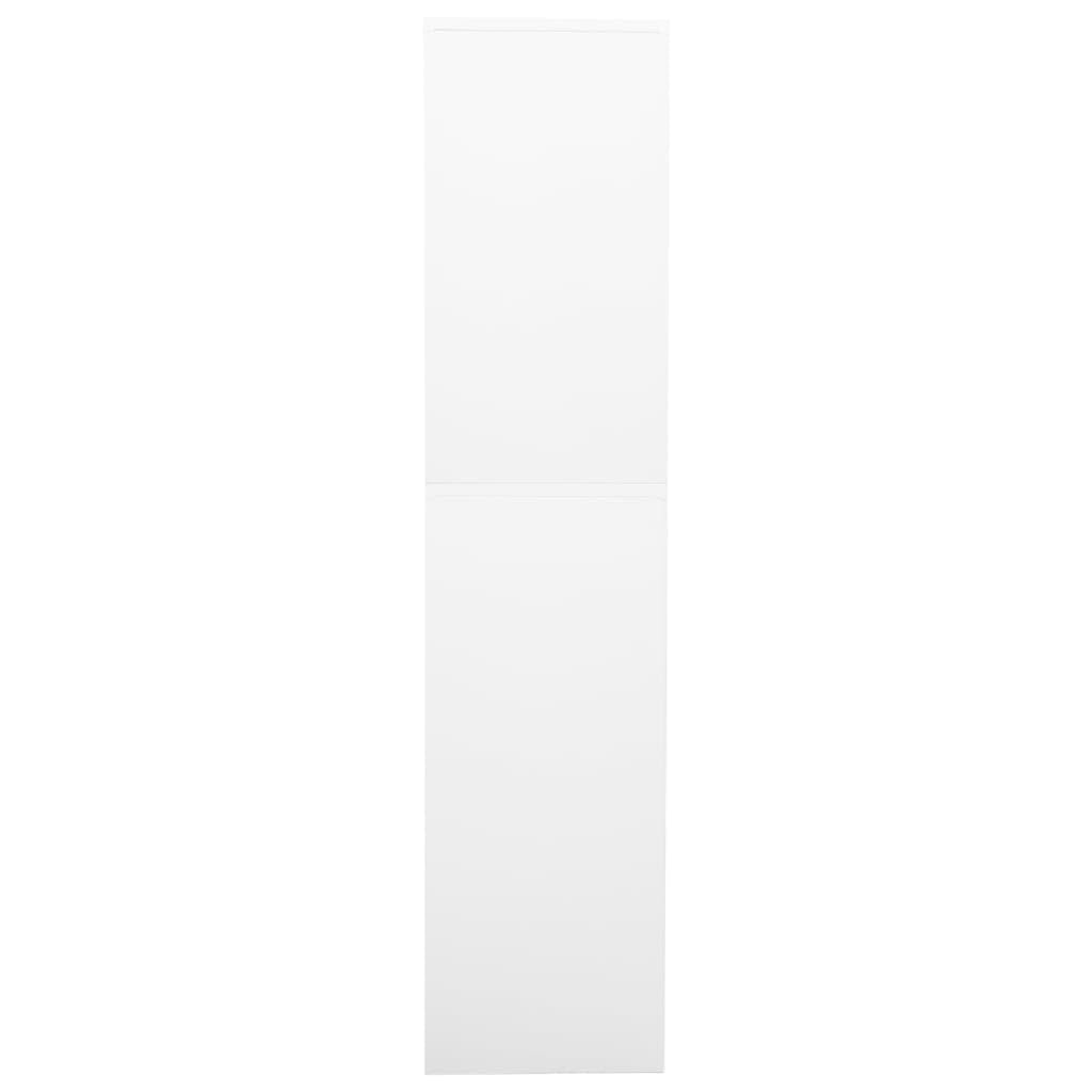 vidaXL White Steel Filing Cabinet with Shelves - Lockable Metal Storage Cabinet for Home Office & Living Room | Industrial Style Organization for Documents & Supplies