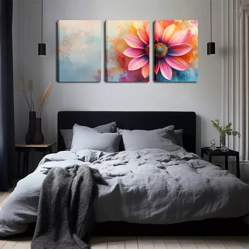 3-Piece Pink Flower Wall Art Set - Framed Canvas 40x60cm - High Quality Print - 100% Australian Made - Ready to Hang - Perfect for Living Room, Bedroom & Office Decor