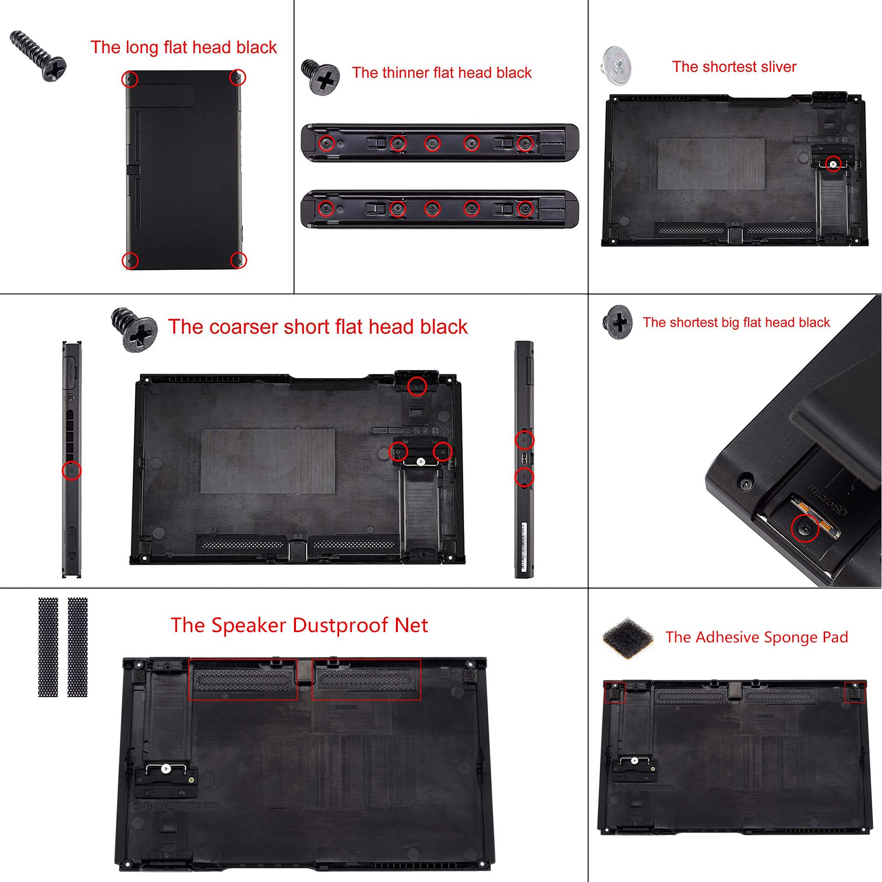 eXtremeRate White Replacement Back Plate for Nintendo Switch - DIY Housing Shell Case with Kickstand (Console Not Included) | Perfect for Customization & Gaming Accessories