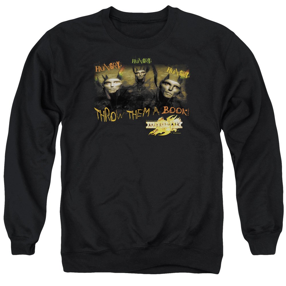 Mirrormask Hungry Unisex Adult Crewneck Sweatshirt for Men & Women | Comfortable Cotton Pullover Hoodie Alternative | Perfect for Casual Wear, Street Style & Halloween Costumes