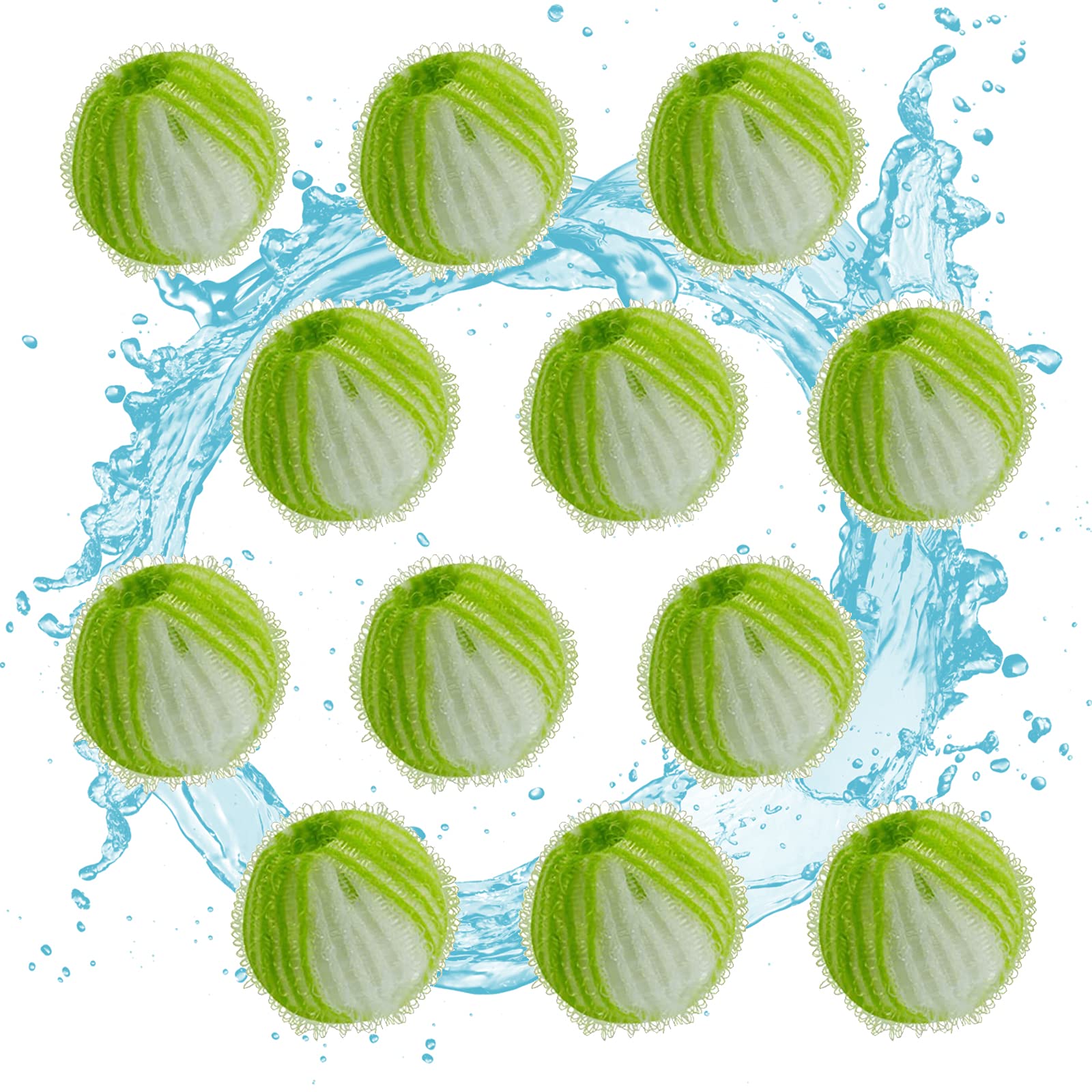 Zonadeals 12-Pack Reusable Pet Hair Remover for Laundry - Washing Machine Lint Catcher & Dryer Balls for Dog Cat Fur Removal (Green) | Perfect for Pet Owners to Keep Clothes Hair-Free in Washer & Dryer