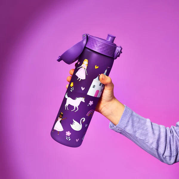 Ion8 Slim Leak Proof Water Bottle 500ml - BPA Free, Lightweight & Portable for Kids, Princess Design - Perfect for School, Gym, Hiking & Outdoor Activities