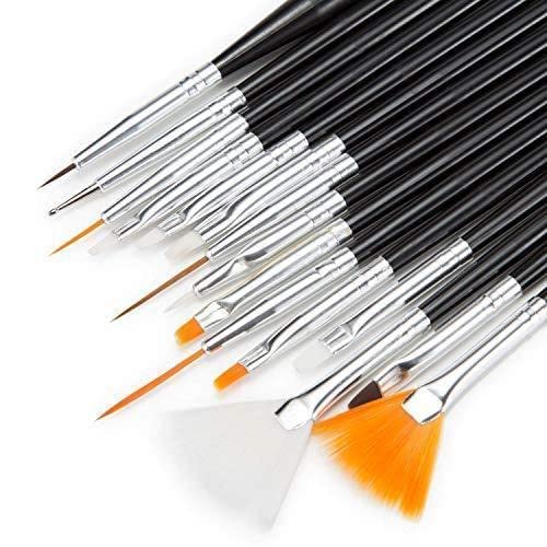 15-Piece Acrylic Nail Art Brush Set with Dotting Tools - Professional Salon Quality Nail Design Kit for Gel, Acrylic & Natural Nails - Perfect for DIY Manicures, Home Salon & Nail Art Beginners