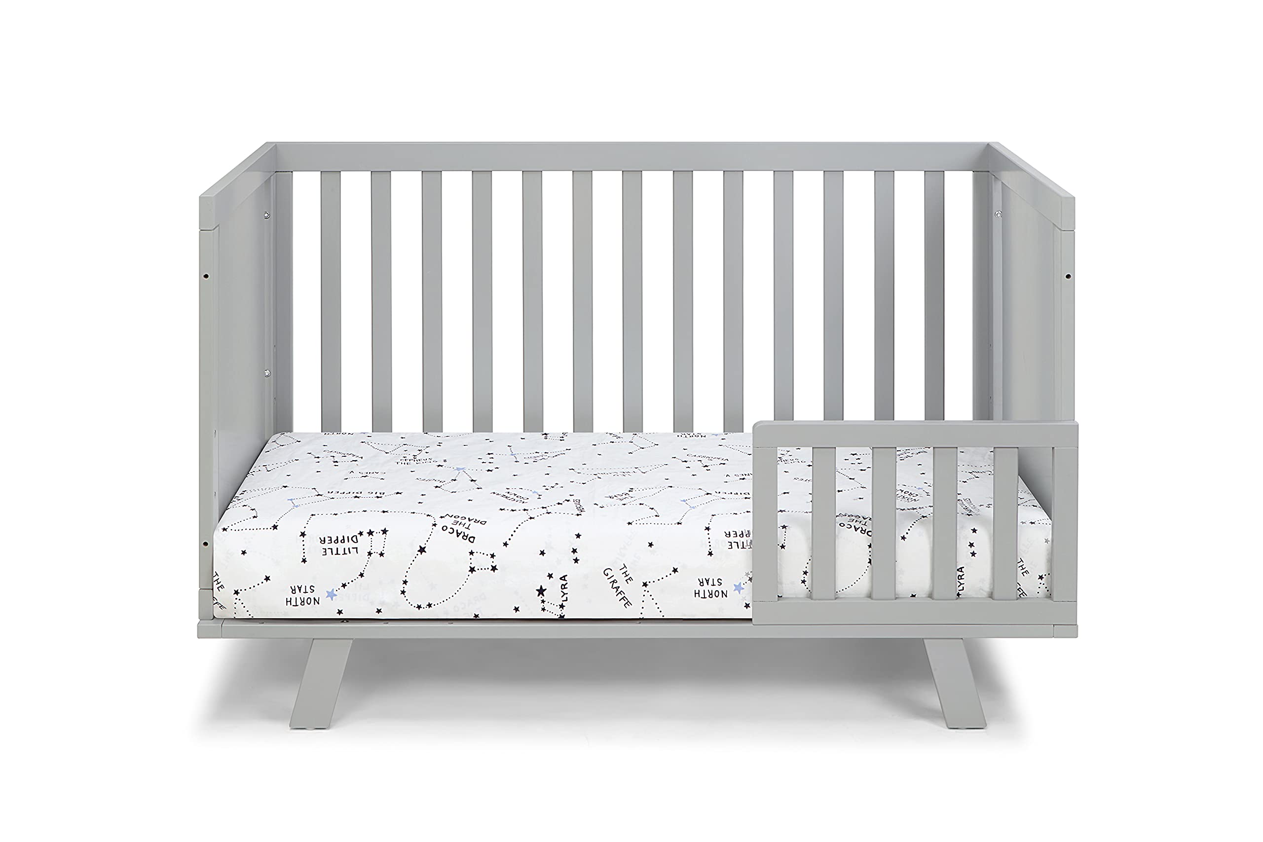 Livia Convertible Baby Crib - Gray 3-in-1 Nursery Furniture for Newborn to Toddler | Perfect for Small Spaces & Modern Nurseries