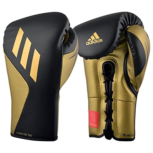 Adidas Tilt 350 Pro Vegan Leather Boxing Gloves - Durable Lace-Up Training Gloves with Tilt Technology for Men & Women | Perfect for MMA, Kickboxing & Fitness Training