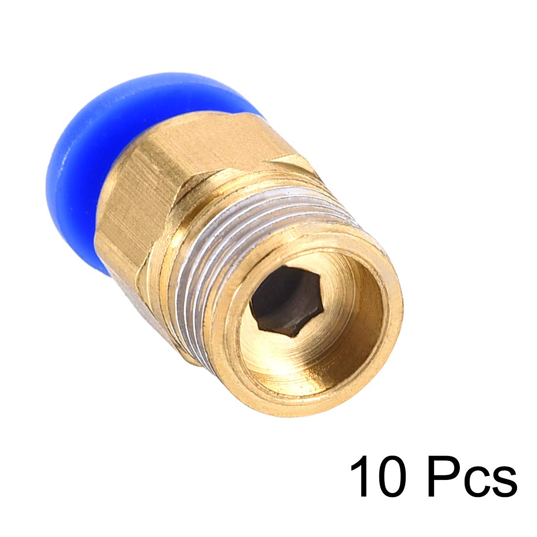 uxcell BSPT1/8 Pneumatic Fitting Push to Connect Adapter - 10pcs for 3D Printer Extruder, 4mm OD Hose & 1.75mm Filament - Air Compressor & DIY Projects Accessories