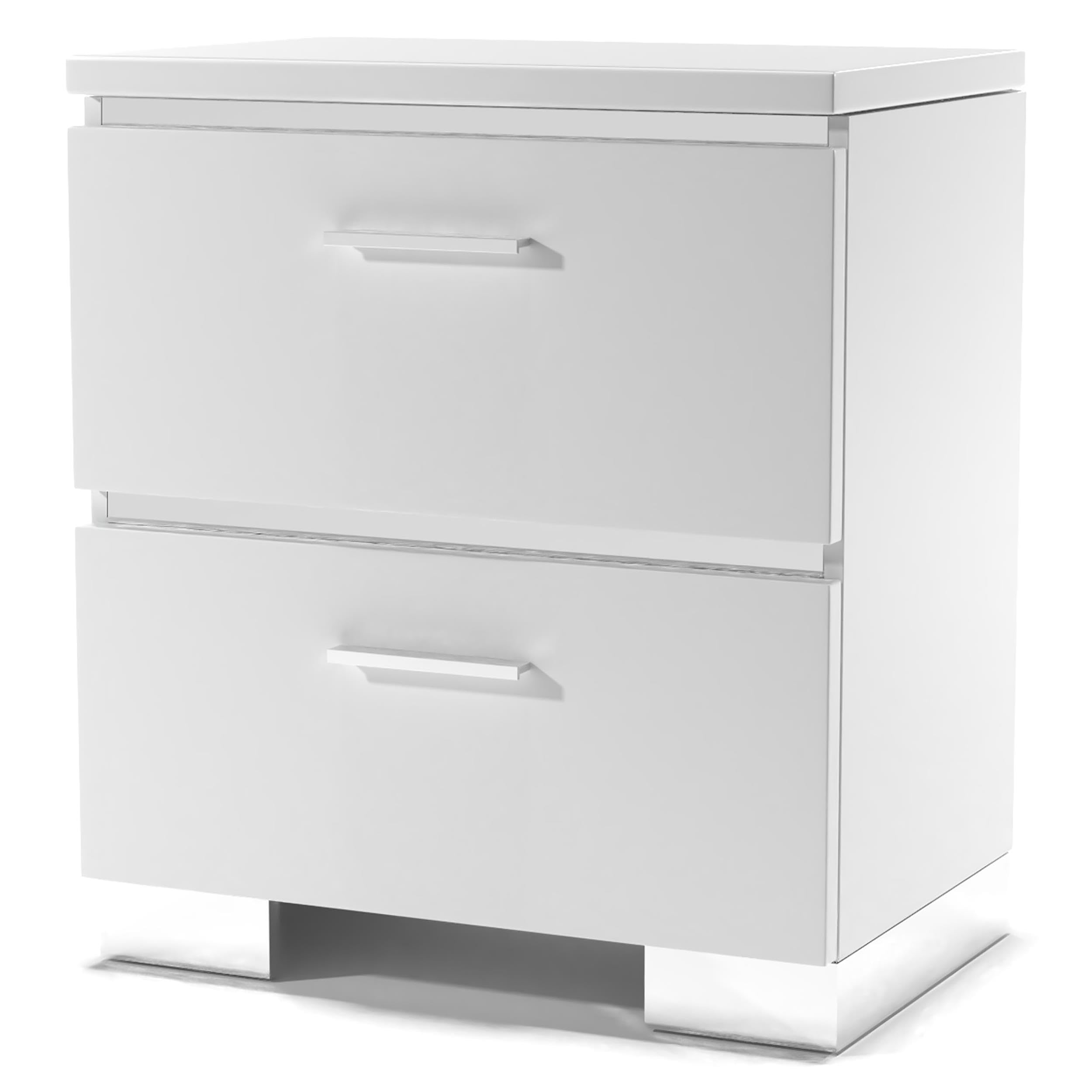Quaker Contemporary White Wood Nightstand by Furniture of America - Modern Bedside Table for Bedroom, Guest Room & Nursery Storage