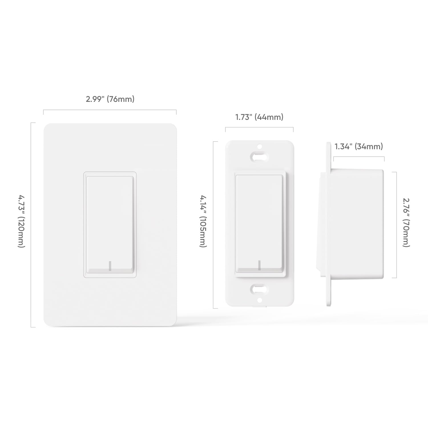 TREATLIFE Smart Light Switch 4-Pack - Single Pole WiFi Switch Compatible with Alexa, Google Home & SmartThings | 2.4GHz Timer Control | Neutral Wire Required | No Hub Needed | FCC Certified | Perfect for Home Automation & Smart Lighting Control
