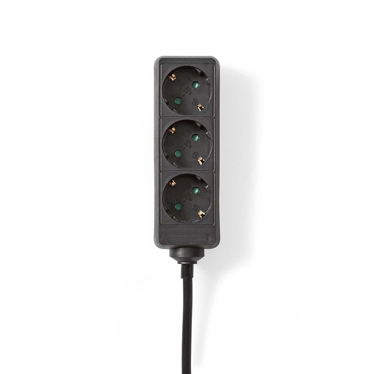 3-Way Grounded Power Strip with 16A Capacity & 1.5m Cable - Perfect for Home Office, Kitchen Appliances, and Entertainment Systems