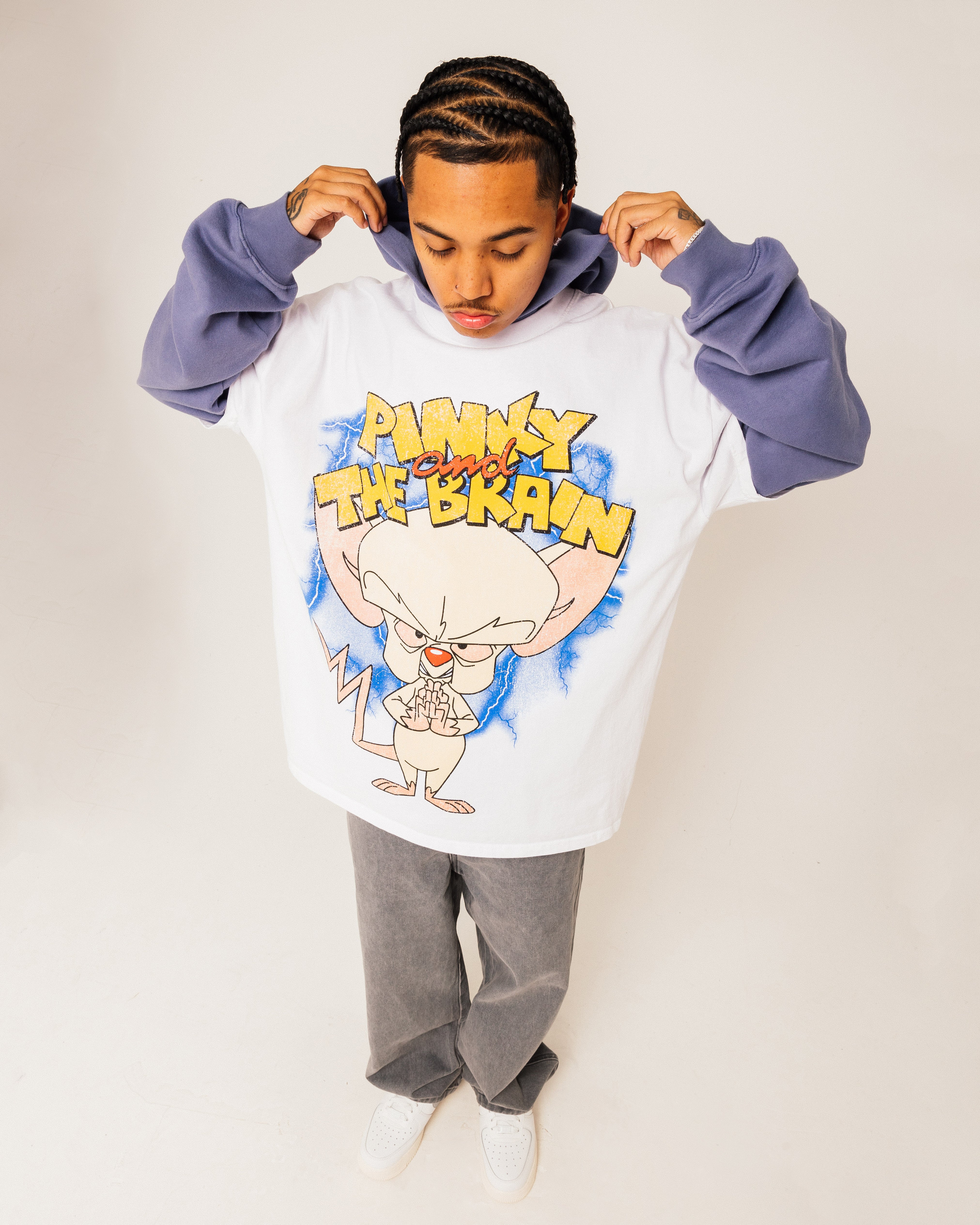Pinky & The Brain Vintage T-Shirt - Cartoon Network Heavyweight White Tee - American Thrift Style for Casual Wear & Fan Gifts