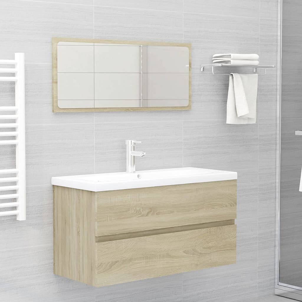 Aisifx Bathroom Vanity Set with Sink - Sonoma Oak Finish Chipboard Cabinet for Modern Bathroom Decor - Perfect for Home, Apartment, and Hotel Renovations