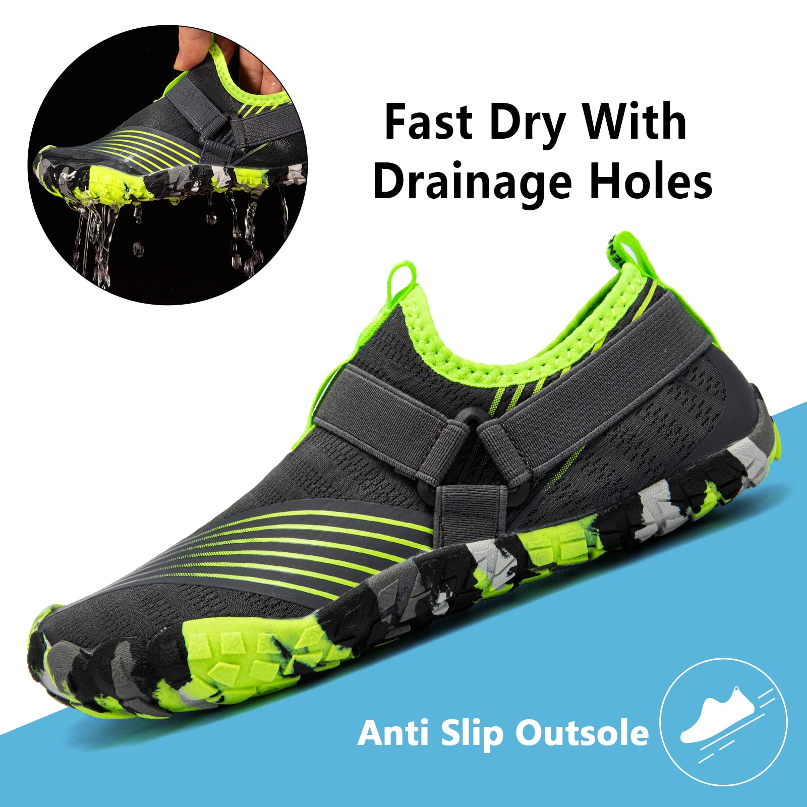 CIOR Boys & Girls Water Shoes - Quick-Dry Aqua Socks for Swimming, Beach & Water Sports - Lightweight Athletic Sneakers for Toddler/Little Kid/Big Kid - Perfect for Pool, Surfing & Outdoor Activities