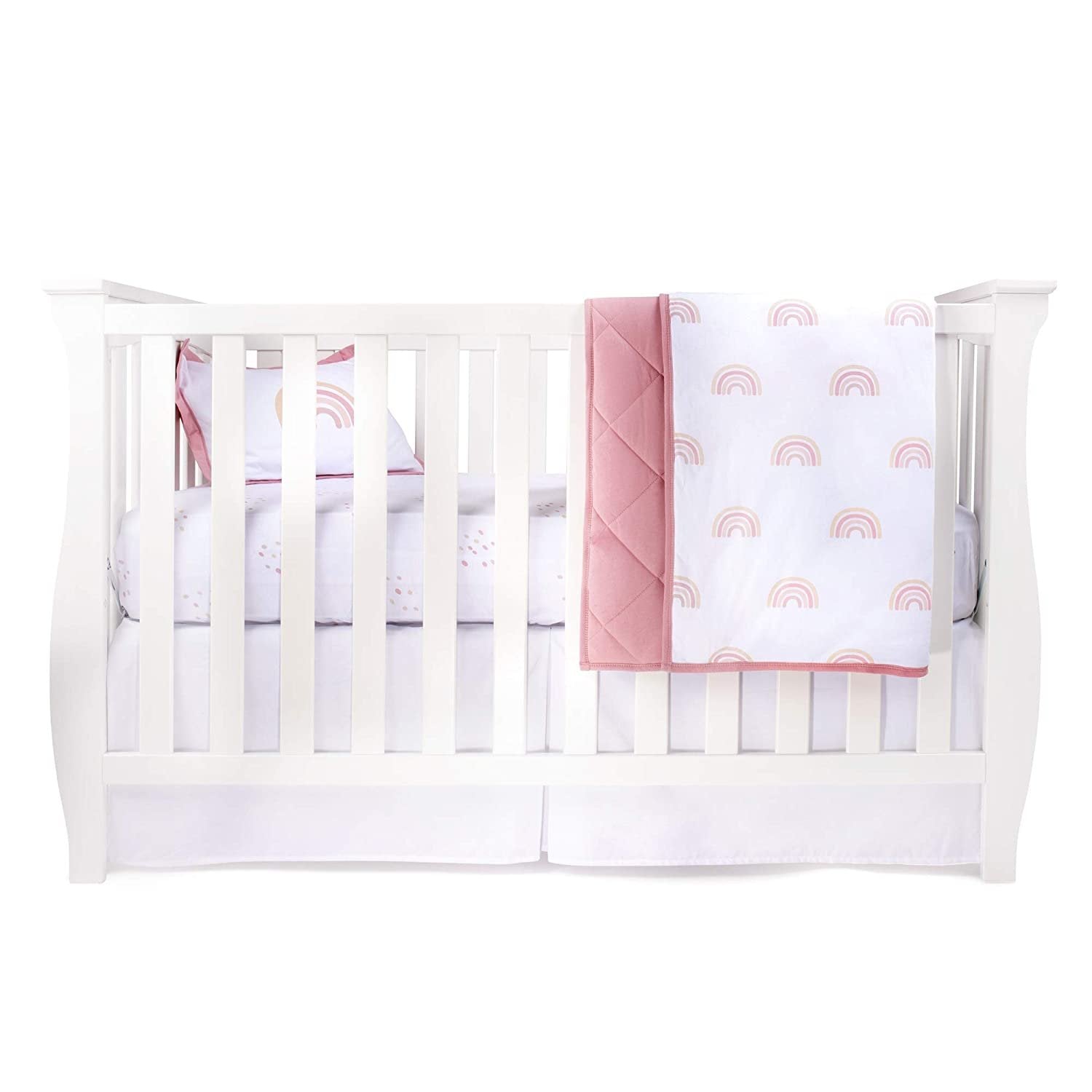 Ely's & Co. 4-Piece Baby Crib Bedding Set - Soft Crib Sheets, Fitted Crib Skirt, Breathable Crib Bumper - Perfect for Nursery, Newborn & Toddler Sleep Safety