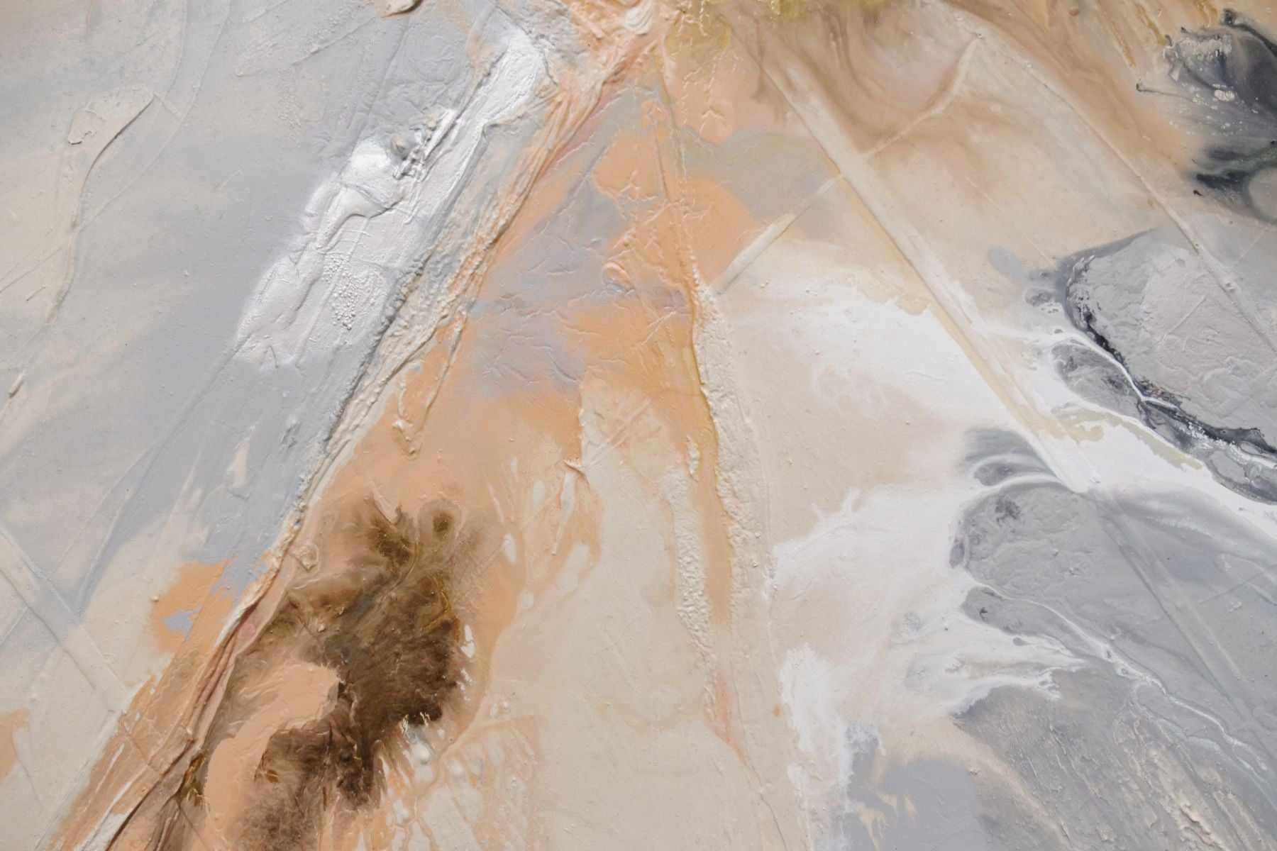 Modern Abstract Textured Painting - Nude Silver, Grey, Pink, Bronze - 47