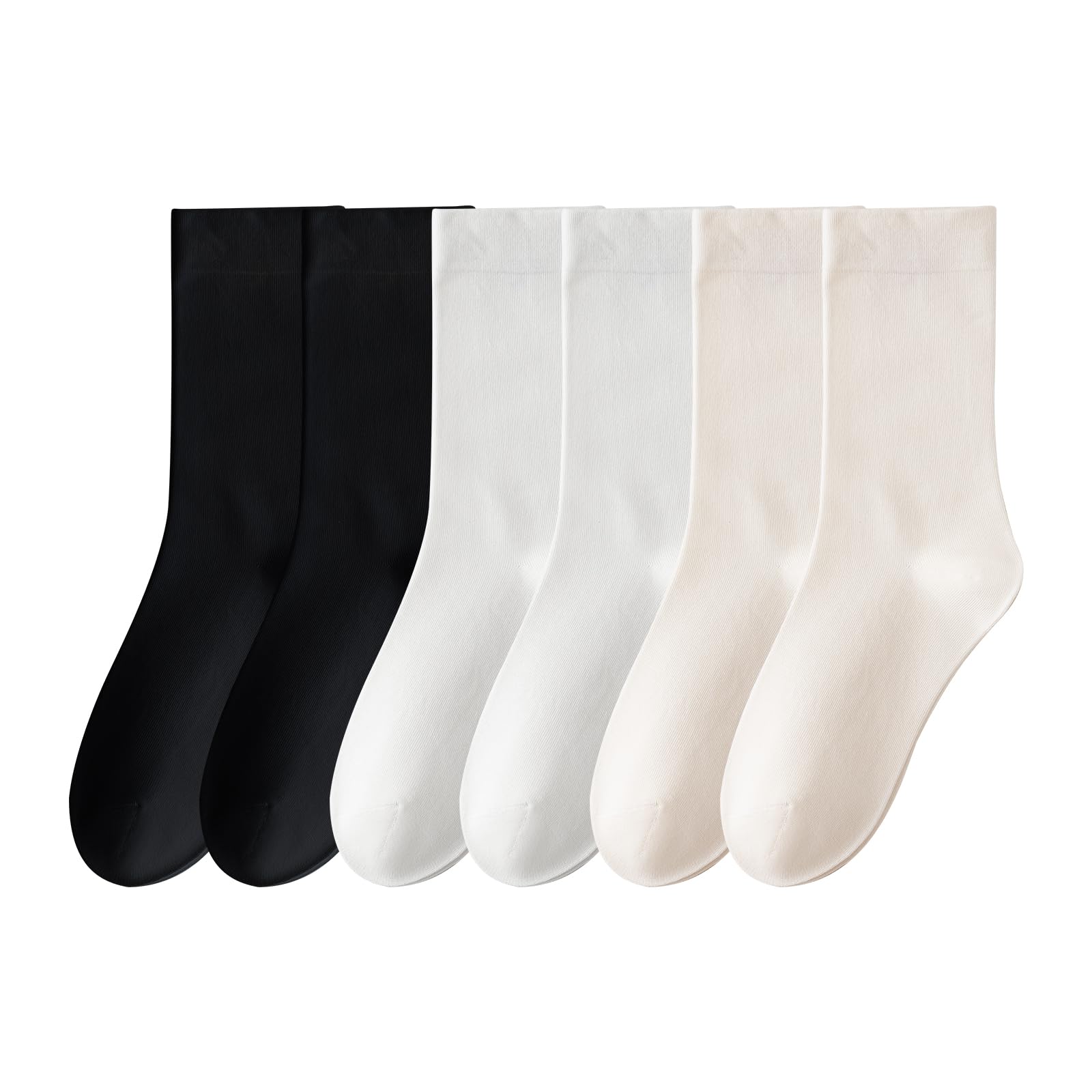 Women's Crew Socks 6-Pack - Soft Cotton Bootie Socks for Women, White Above Ankle Socks (Size 5-9) - Perfect for Boots, Casual Wear & Everyday Comfort