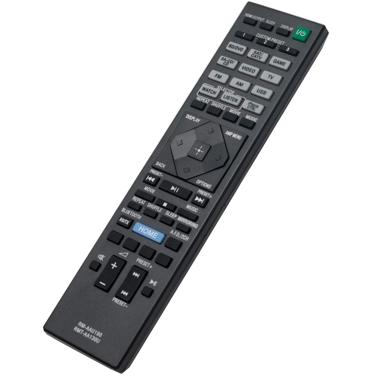 Sony STR-DN1060 STR-DN860 STR-DH550 STR-DH750 Replacement Remote Control RMT-AA130U RM-AAU190 - Compatible with Home Theater & AV Receivers for Seamless Entertainment