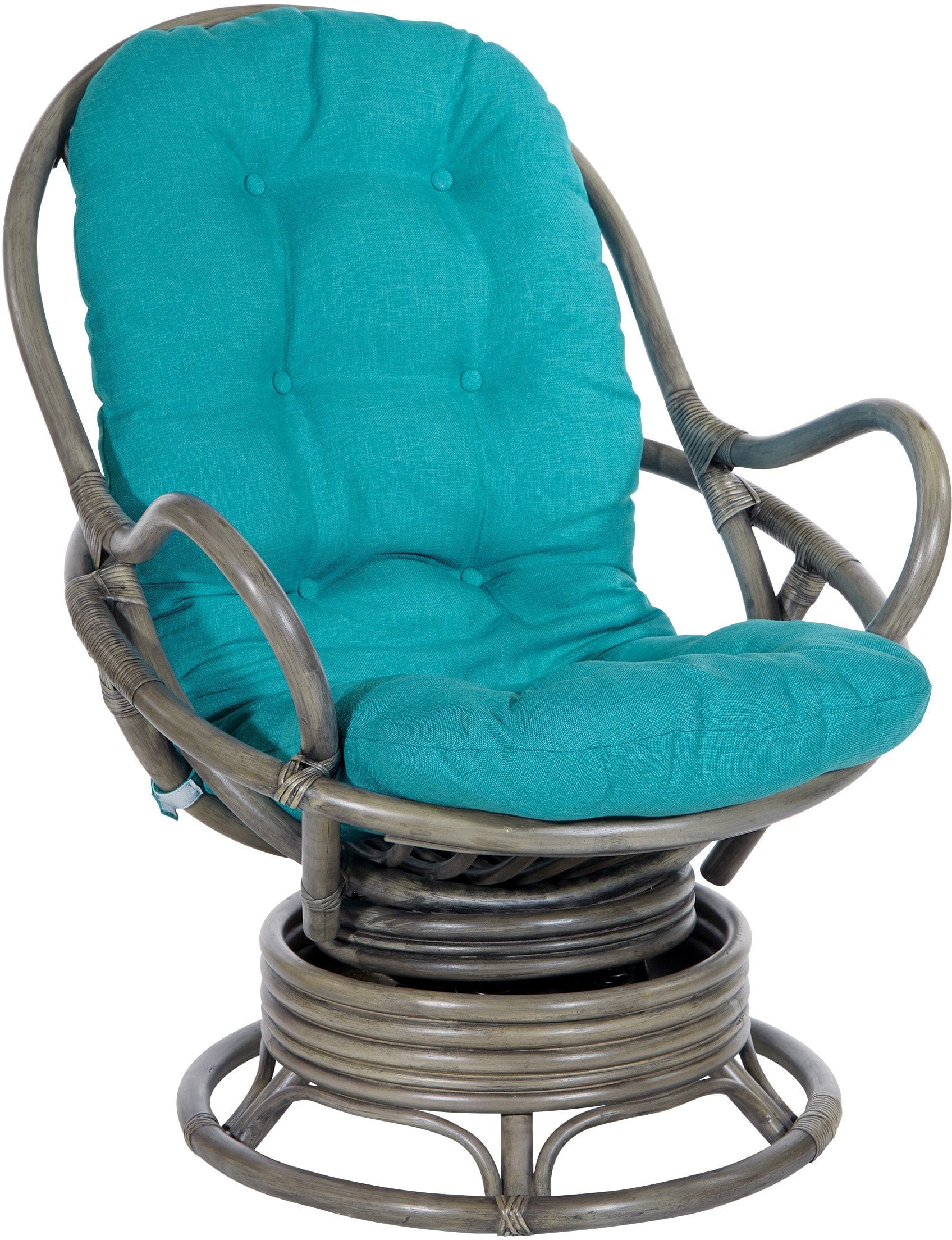 Office Star Tahiti Rattan Swivel Rocker Chair [TAH320] - Comfortable Wicker Patio Furniture for Outdoor Lounge, Porch & Garden Relaxation